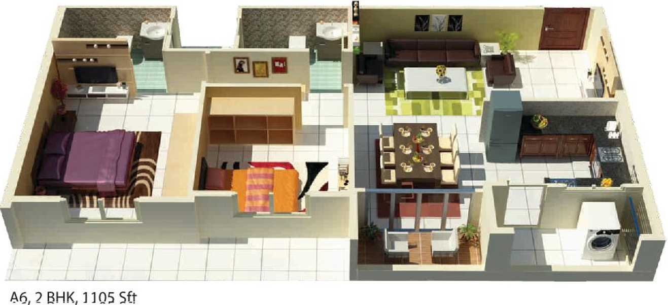 3DFloorPlan of Adithi Elite