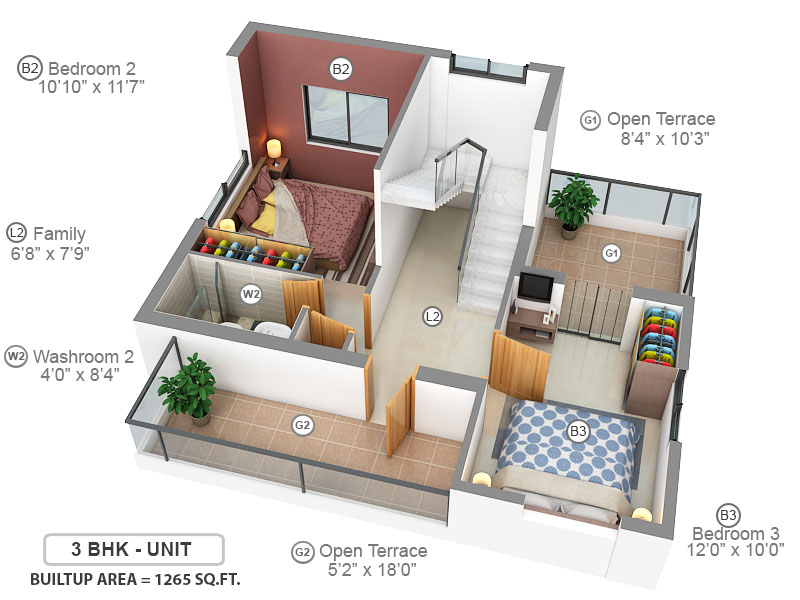 3DFloorPlan of Bloomsbury Convicity Villas