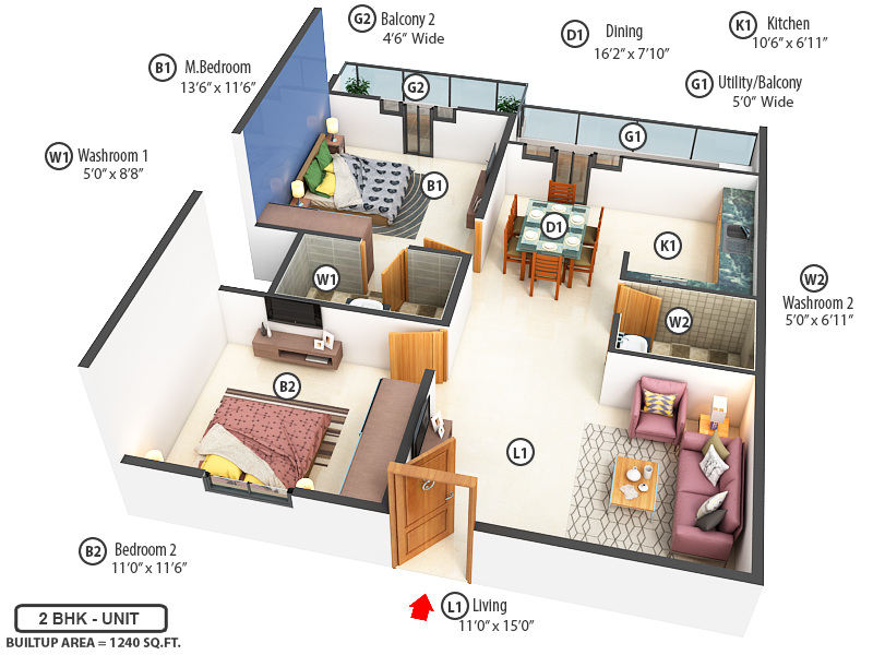3DFloorPlan of Flourish Gurushree