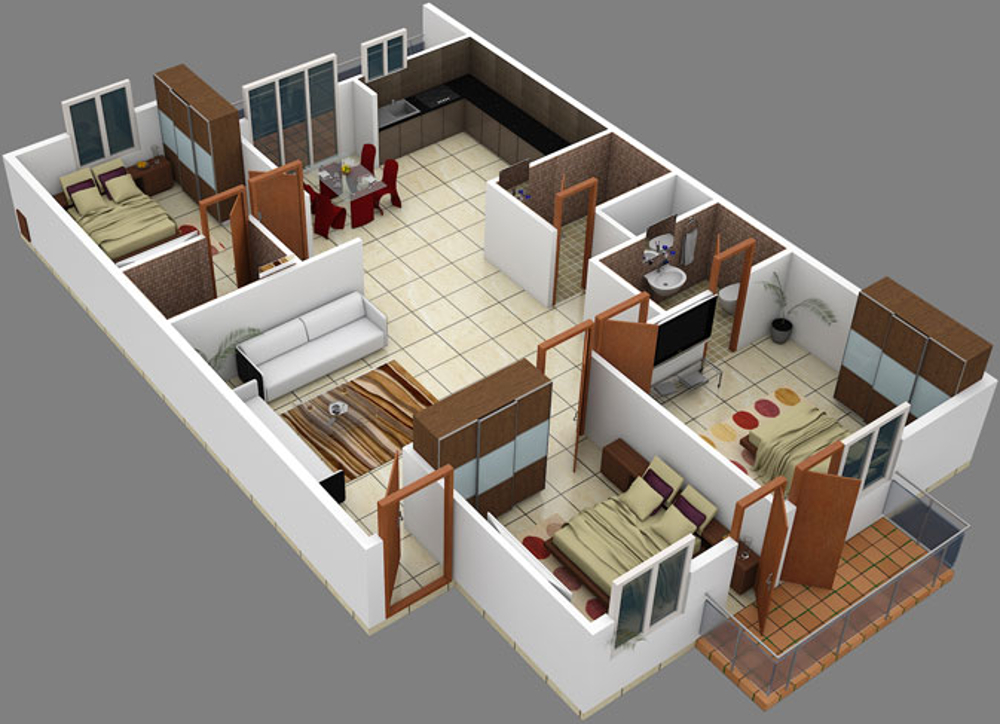3DFloorPlan of Durga Nivas