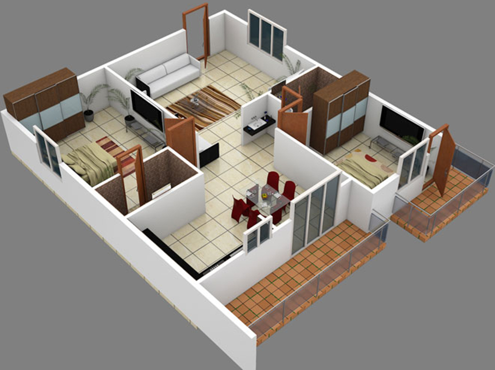 3DFloorPlan of Durga Nivas