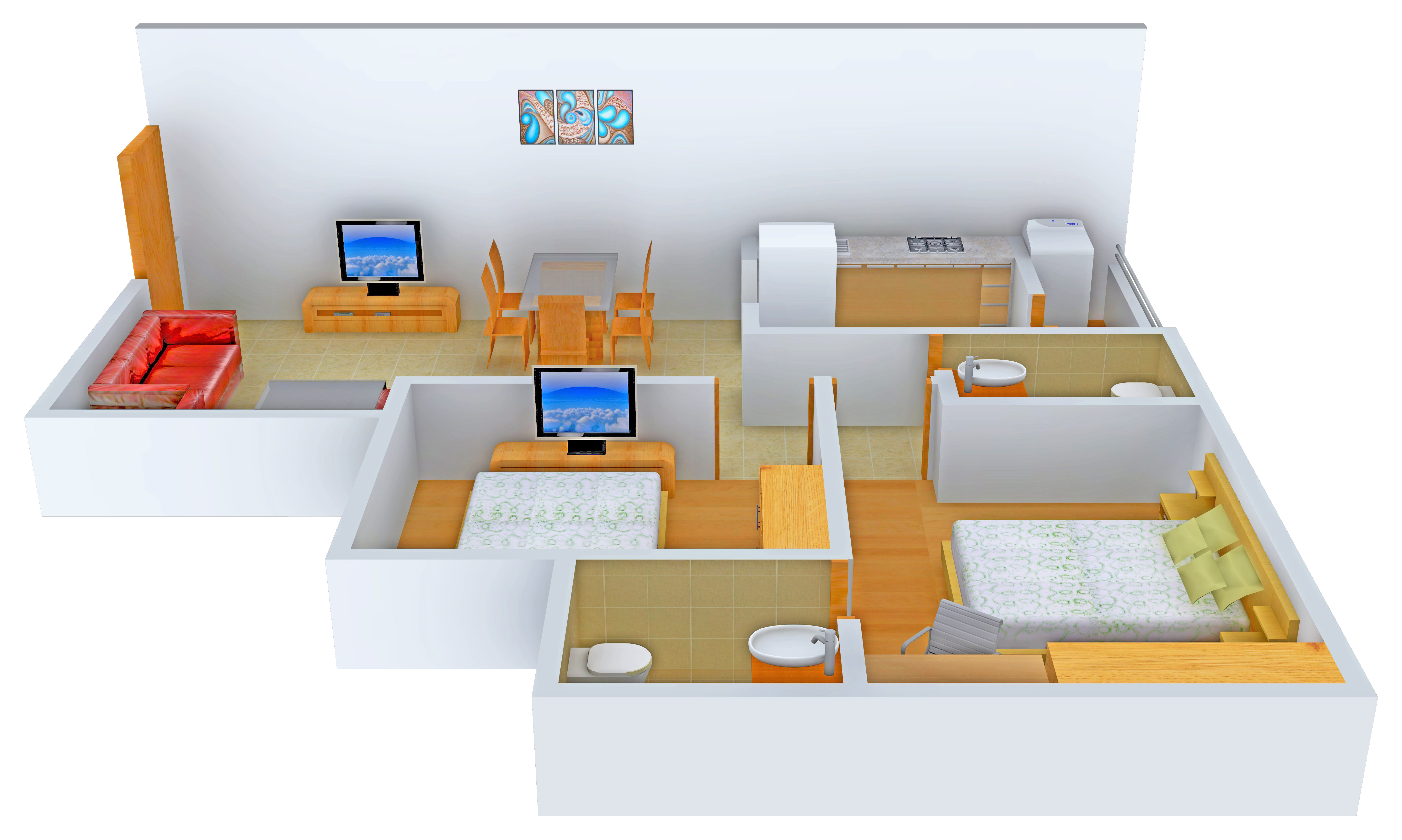 3DFloorPlan of Laavanya MNR Residency