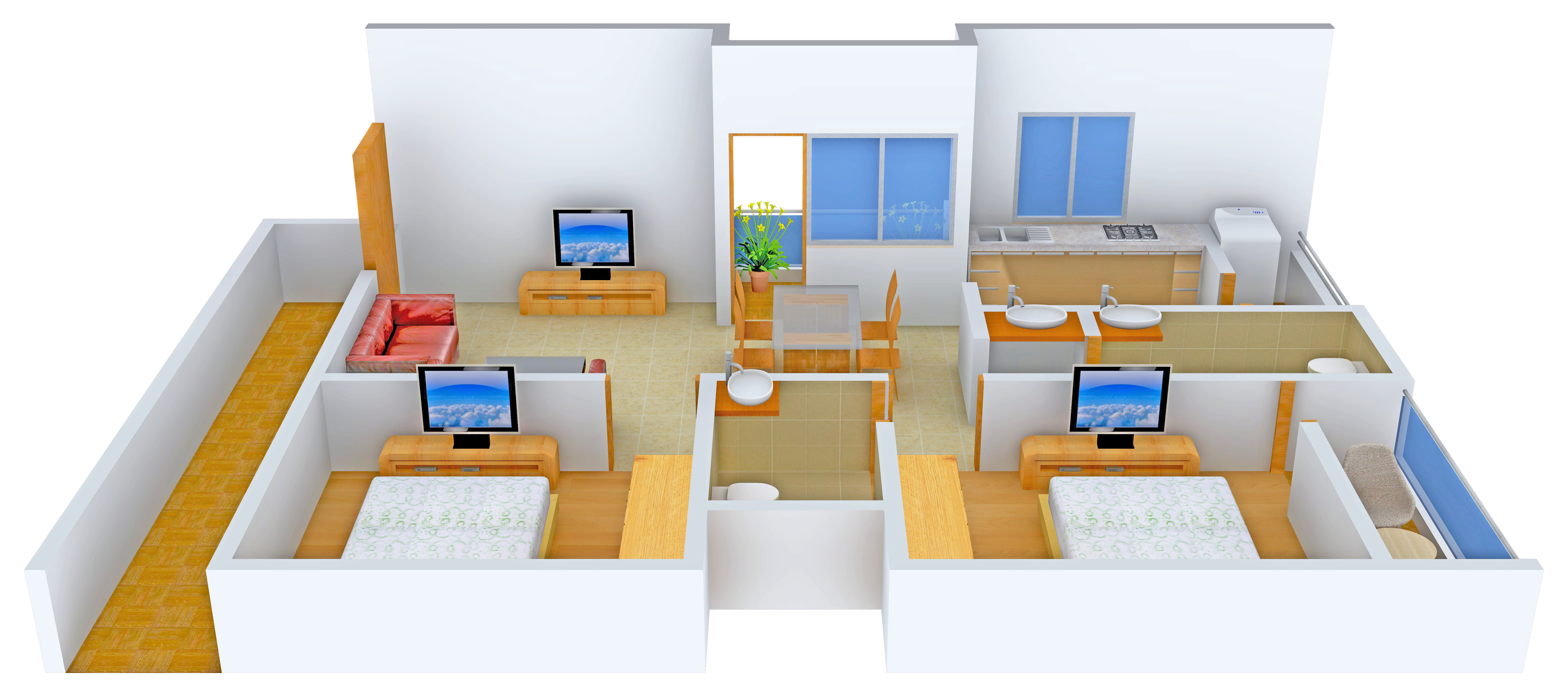 3DFloorPlan of Laavanya MNR Residency