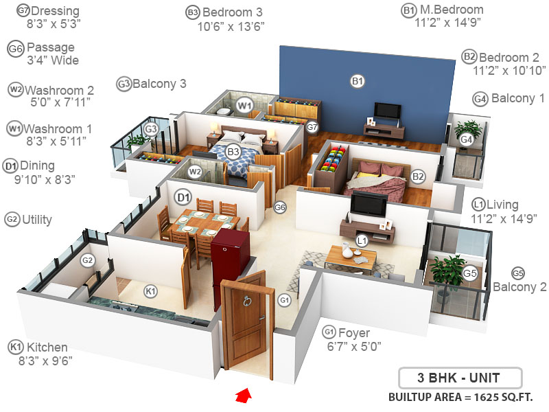 3DFloorPlan of ATS Le Grandiose
