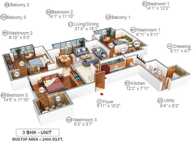 3DFloorPlan of ATS Le Grandiose