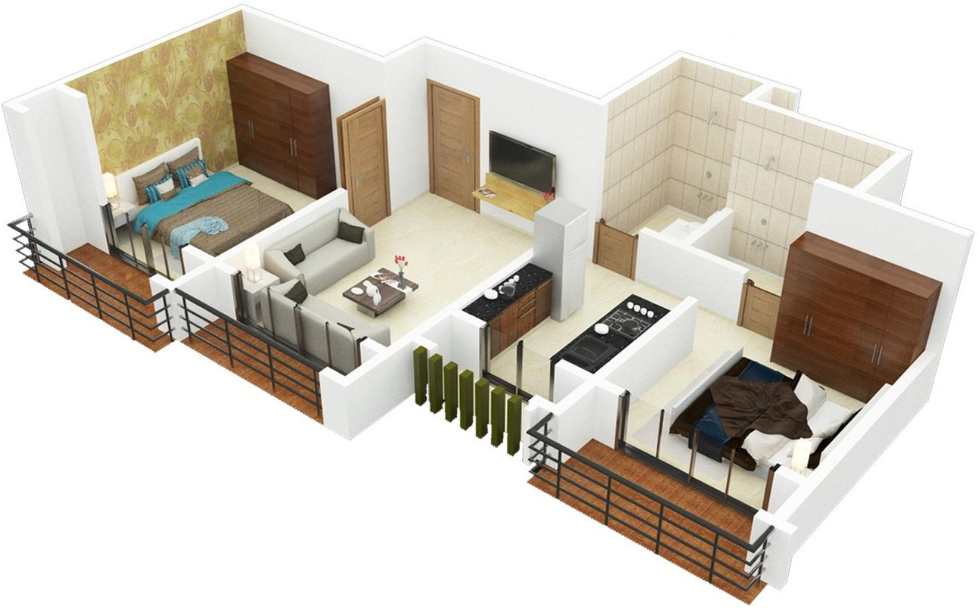 Minimalist 840 Sq Ft Apartment for Large Space