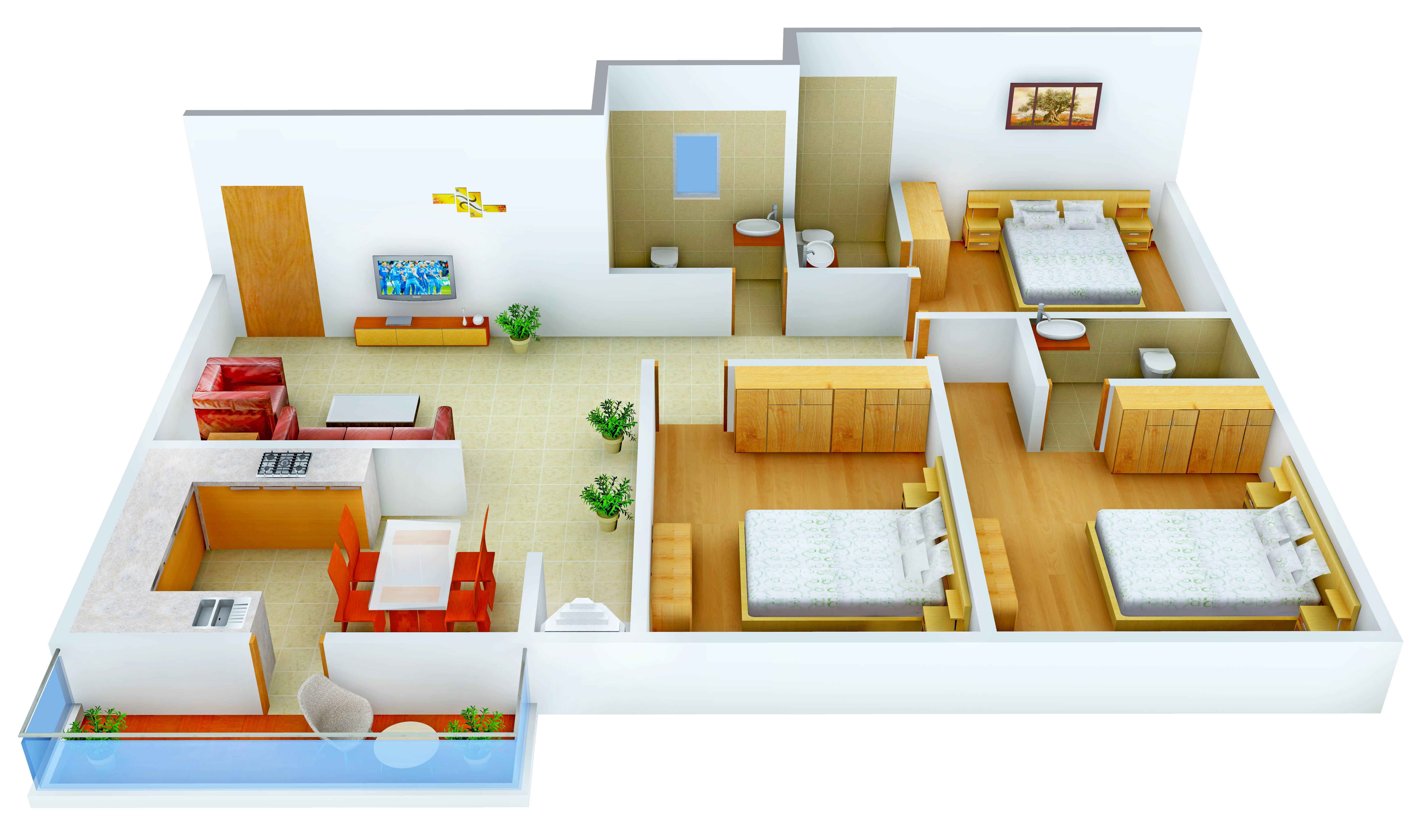 3DFloorPlan of Vaibhav Regency