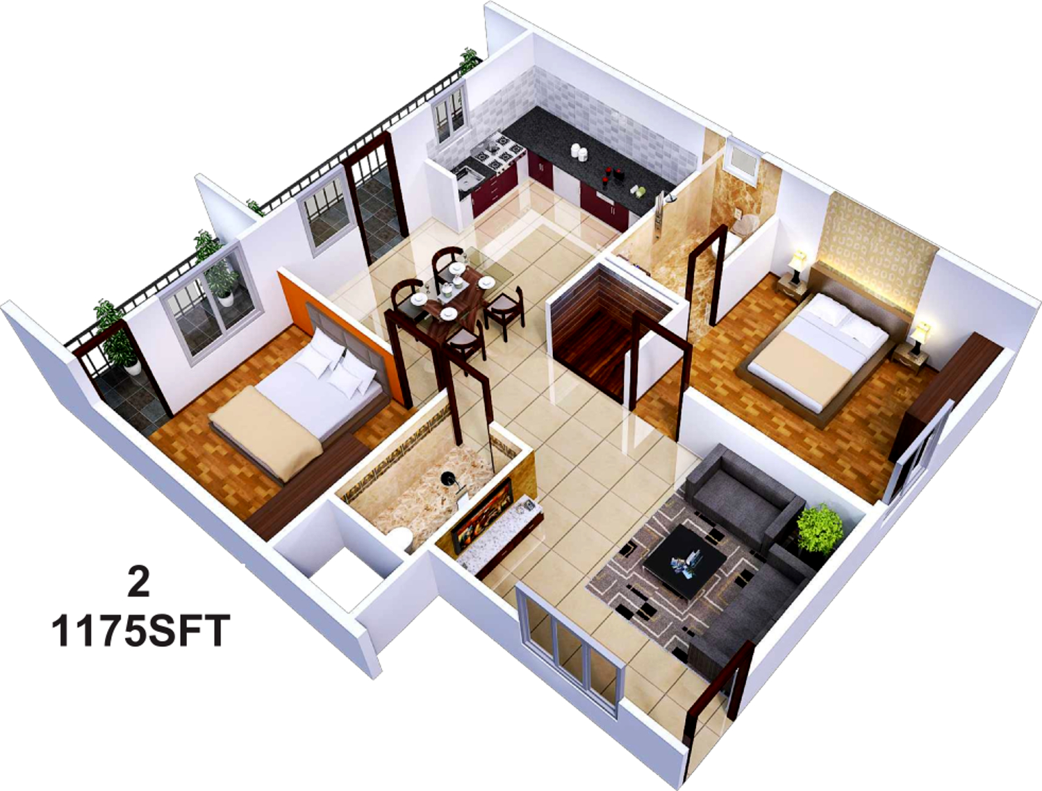3DFloorPlan of Sai Sumukha Telecom Clusters