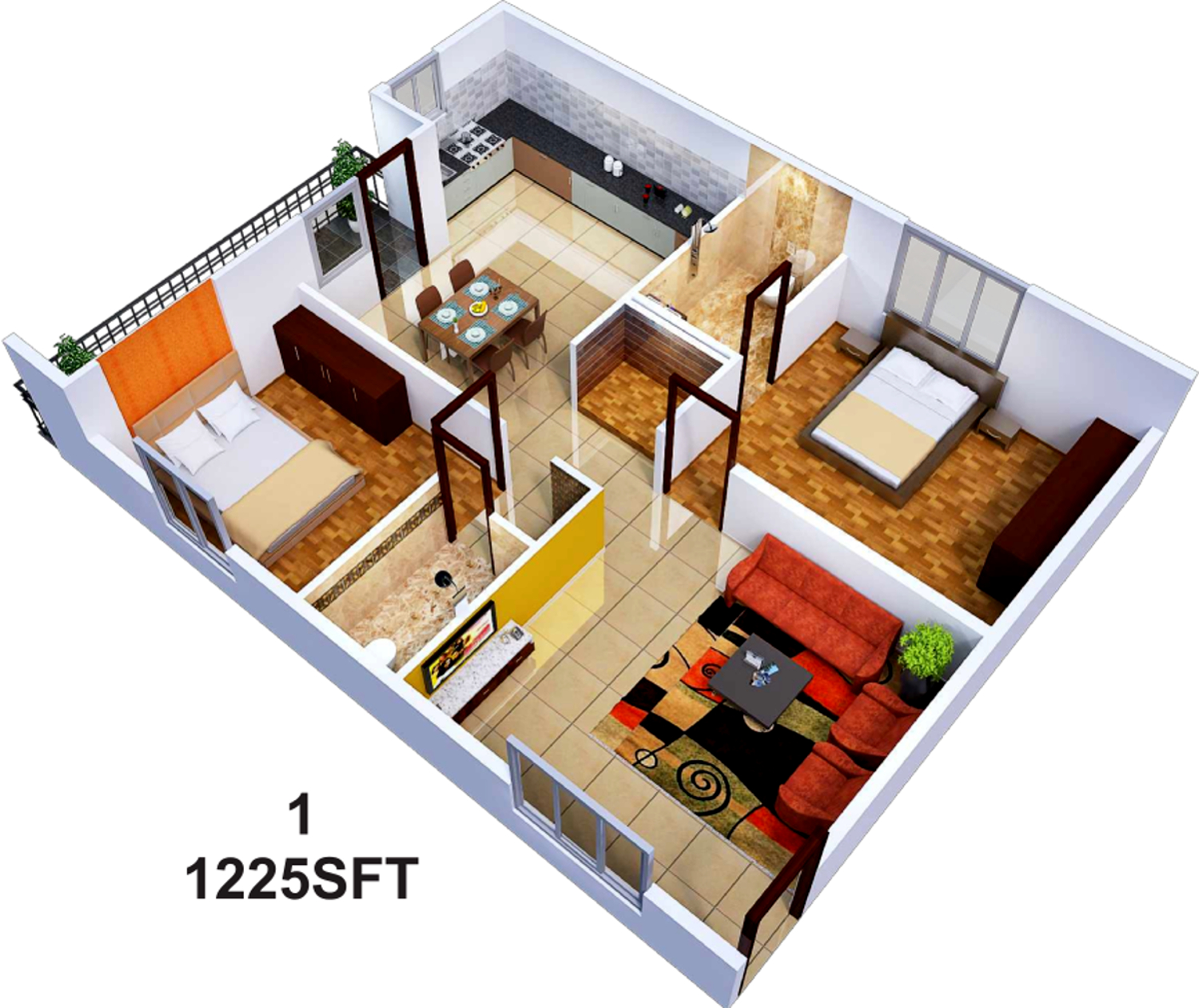 3DFloorPlan of Sai Sumukha Telecom Clusters