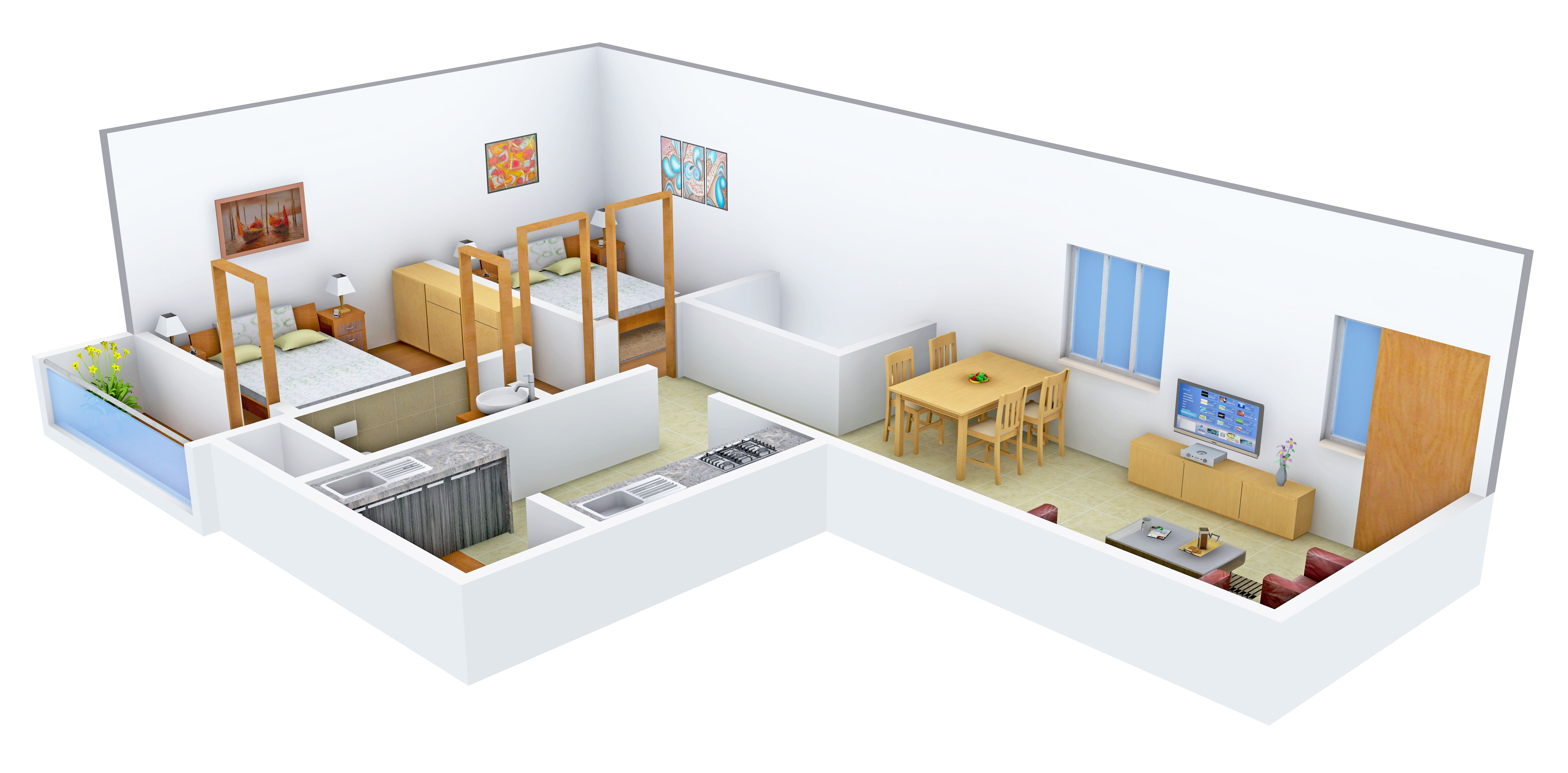 3DFloorPlan of Nivasan Blue Heaven