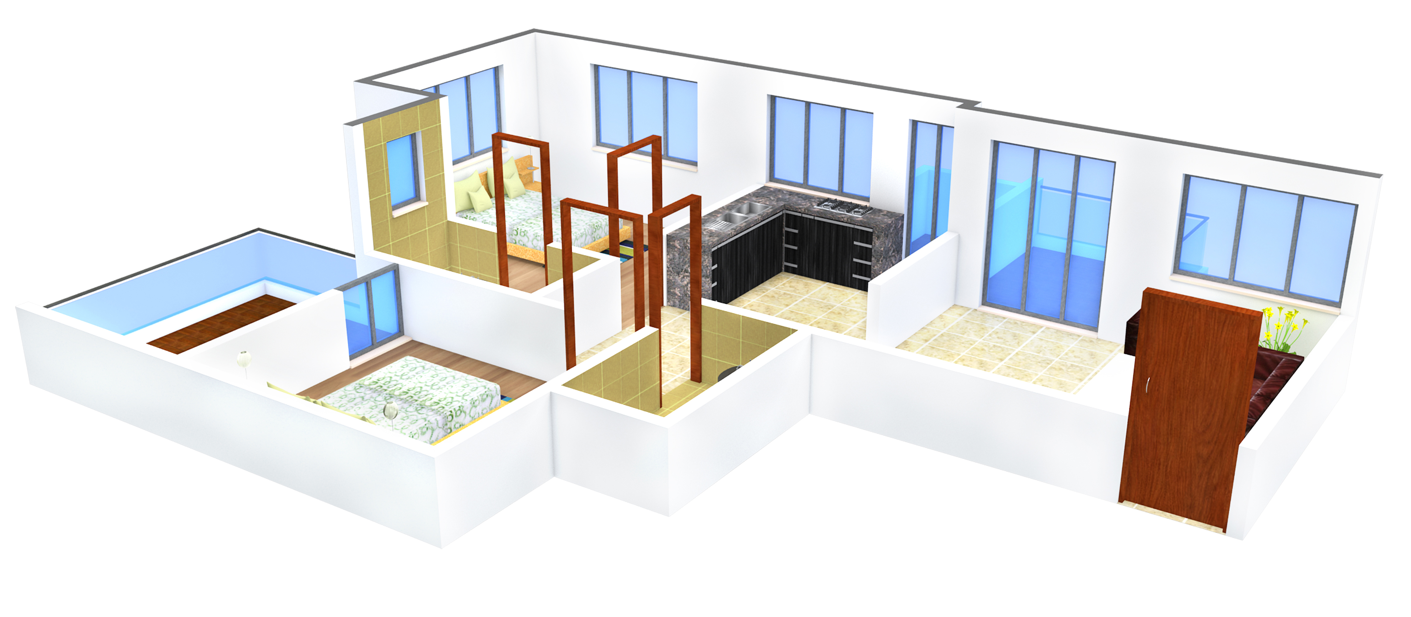 3DFloorPlan of Prapti Indu Pride
