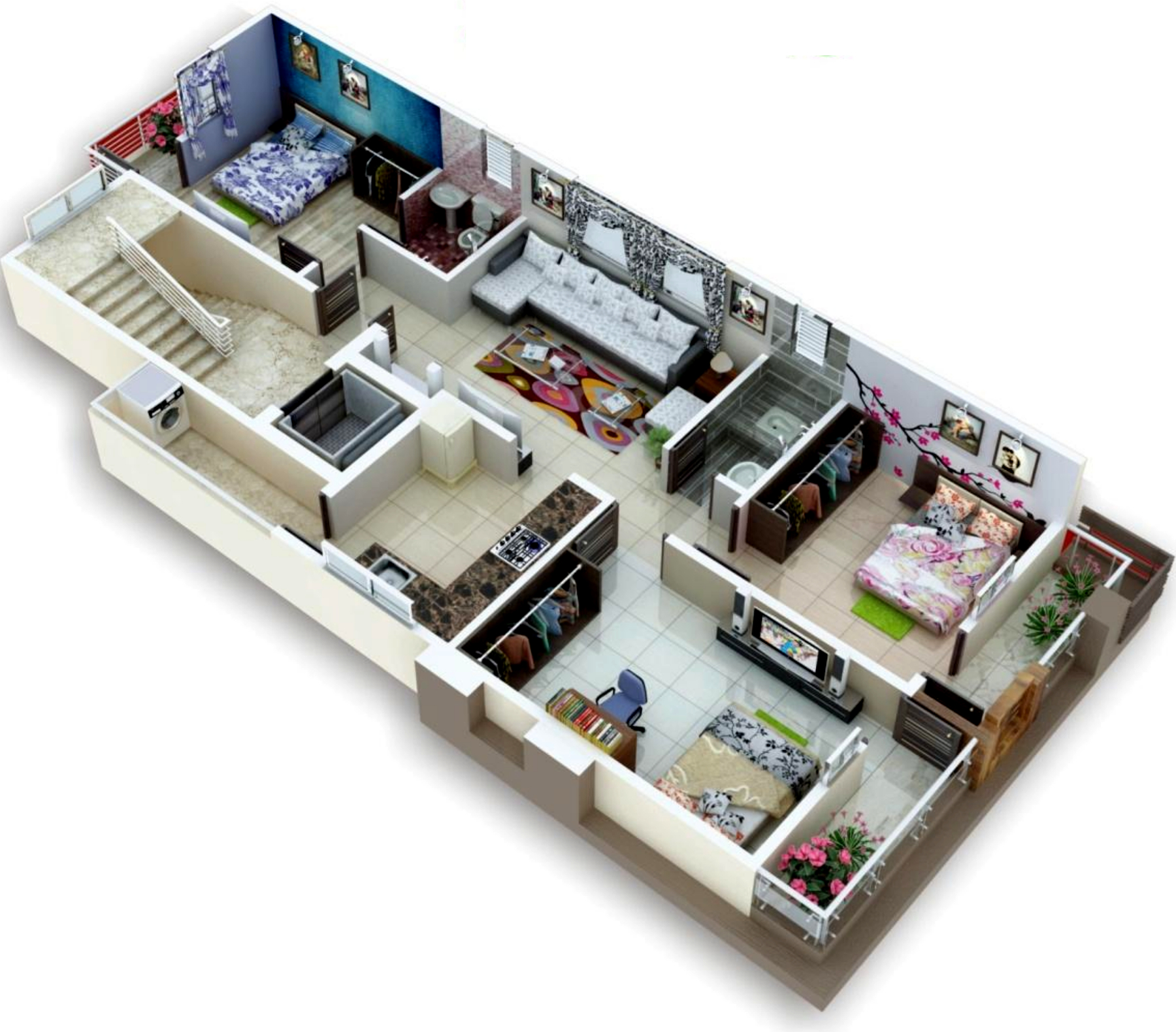 3DFloorPlan of Om Satyam Square