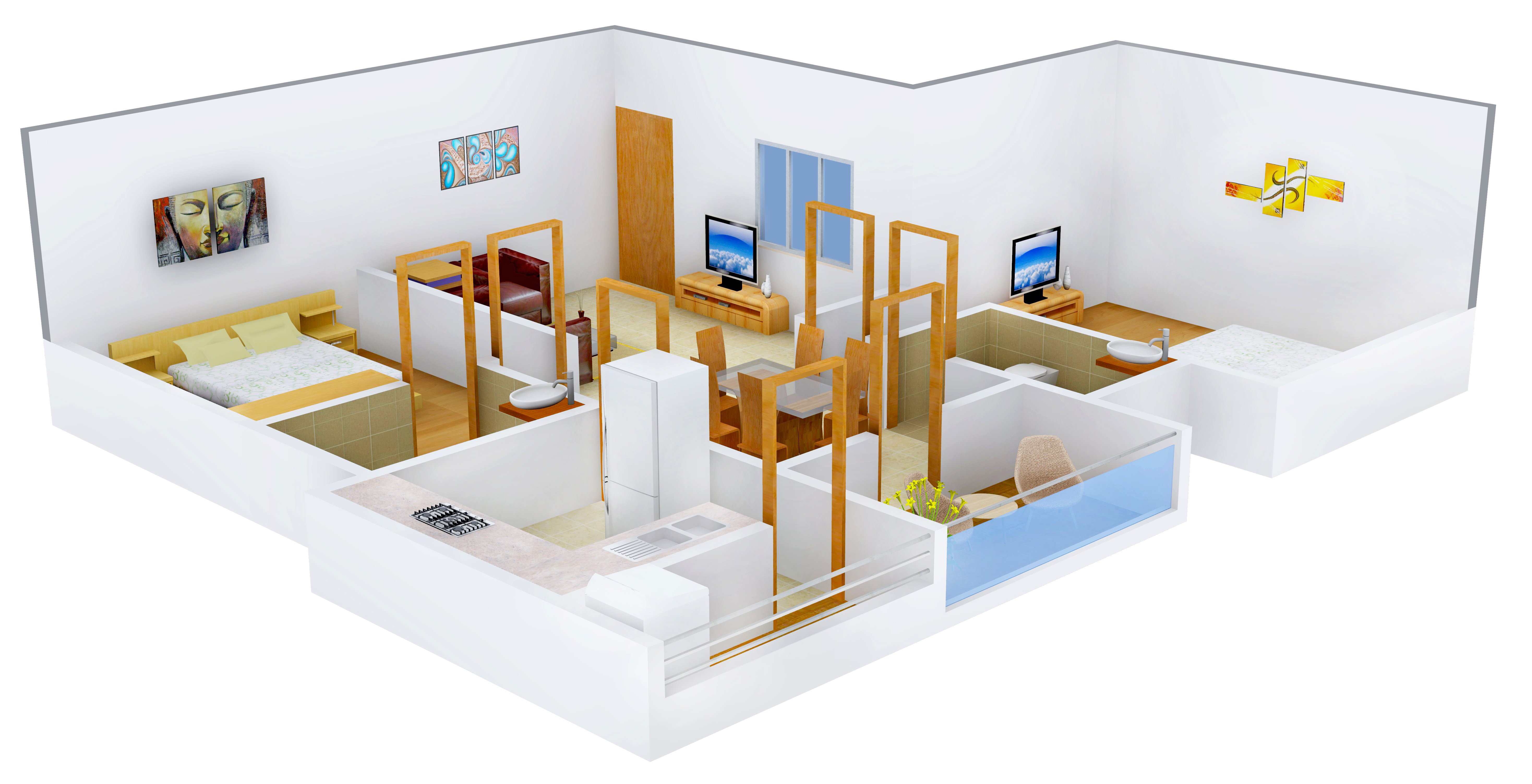 3DFloorPlan of Saffron Beehive