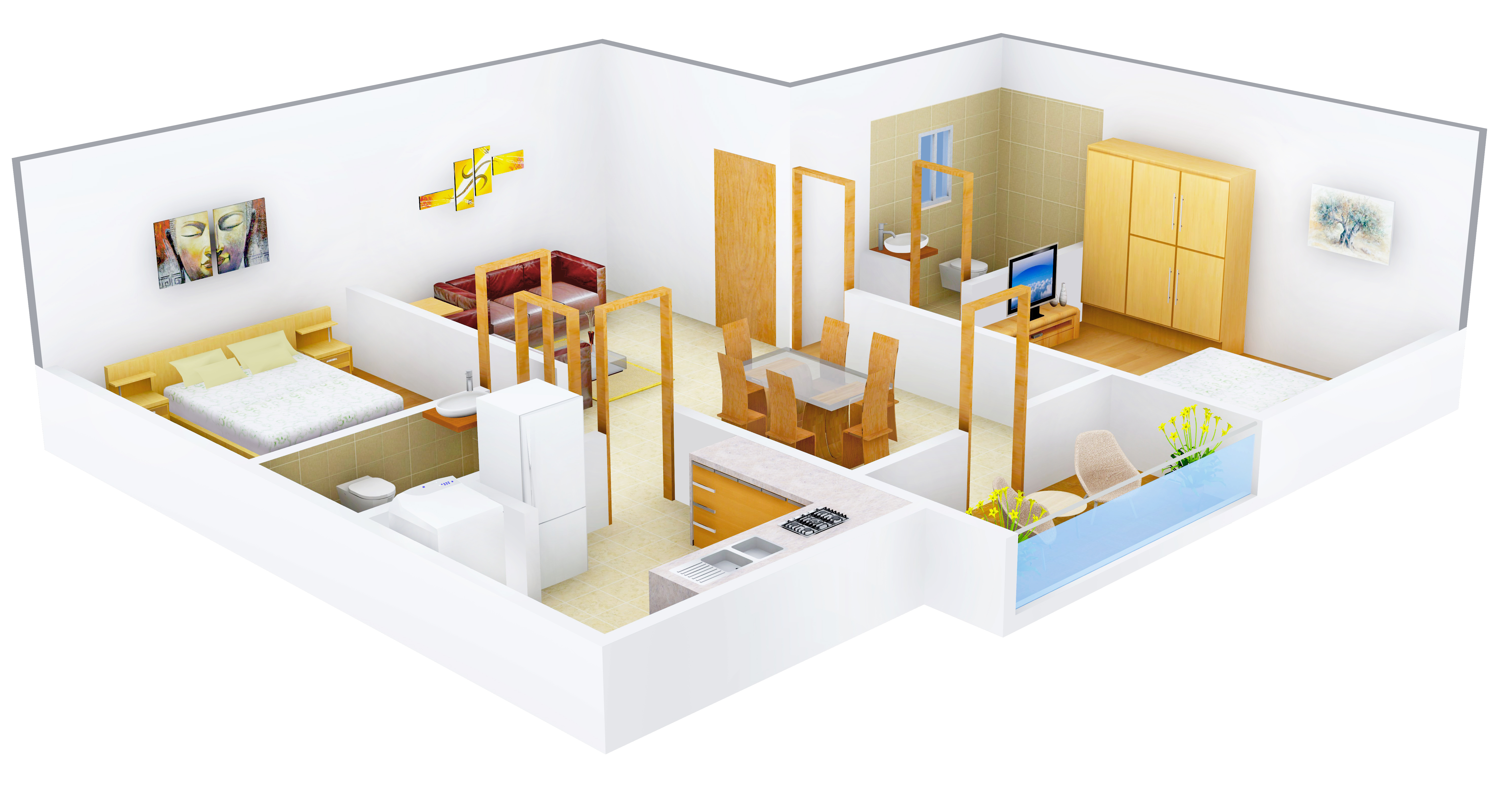 3DFloorPlan of Saffron Beehive