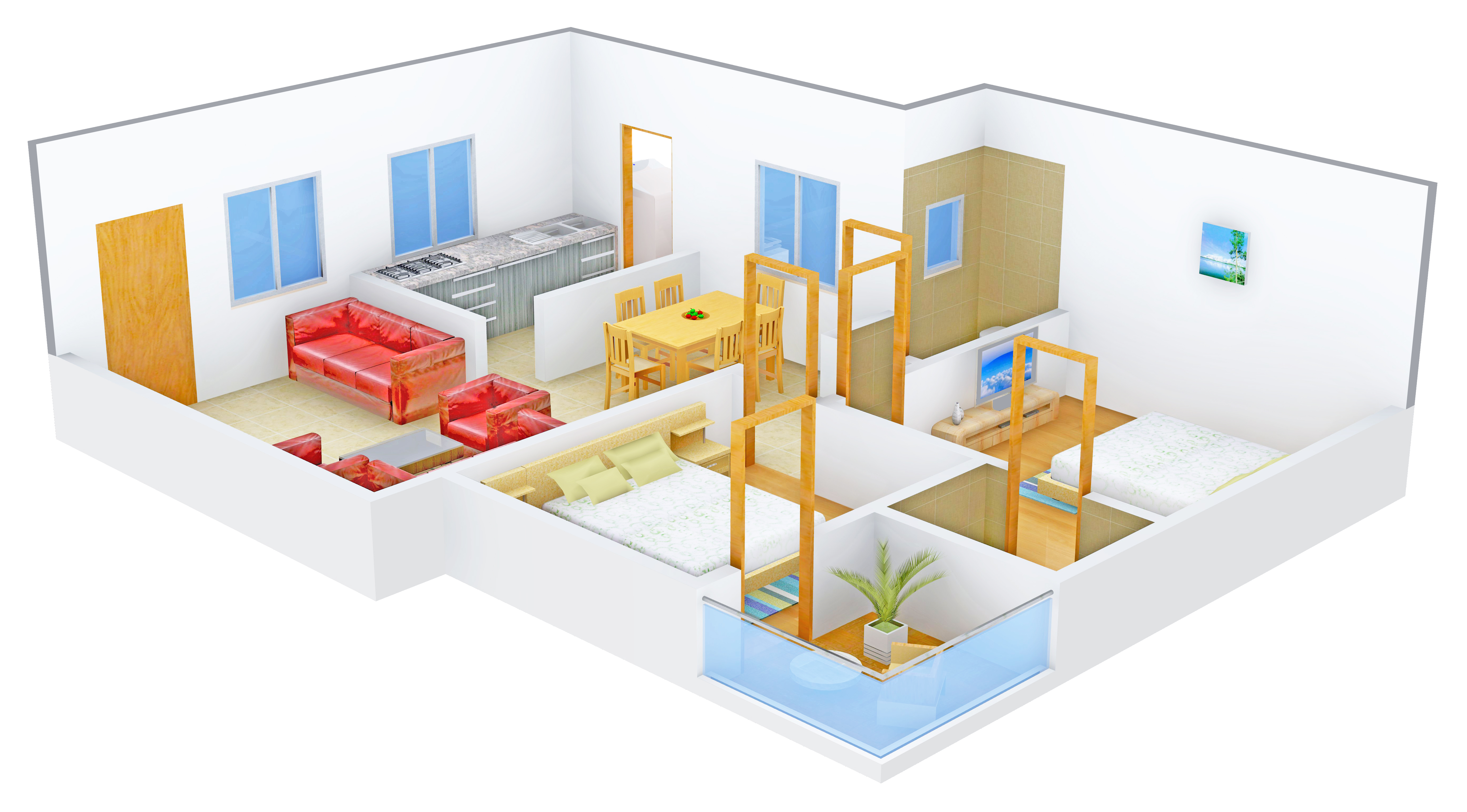 3DFloorPlan of VBM Ushodaya Enclave
