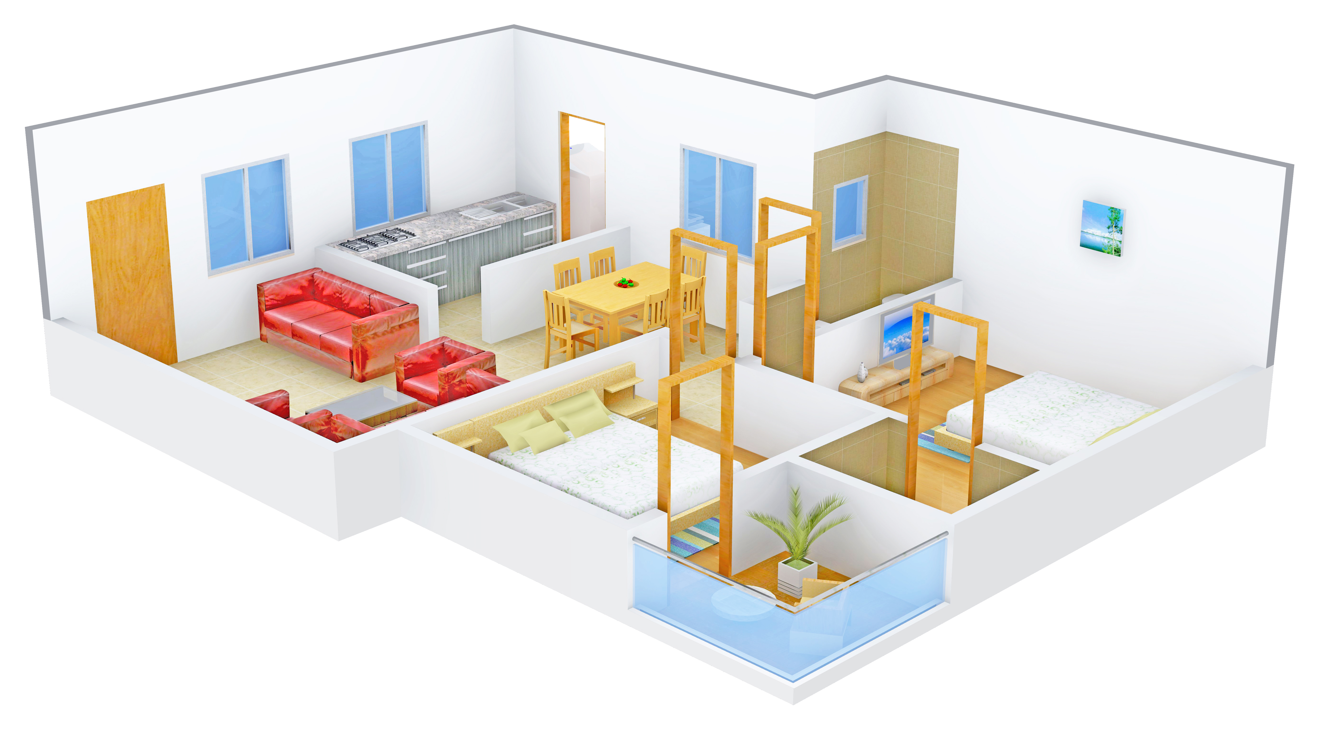 3DFloorPlan of VBM Ushodaya Enclave