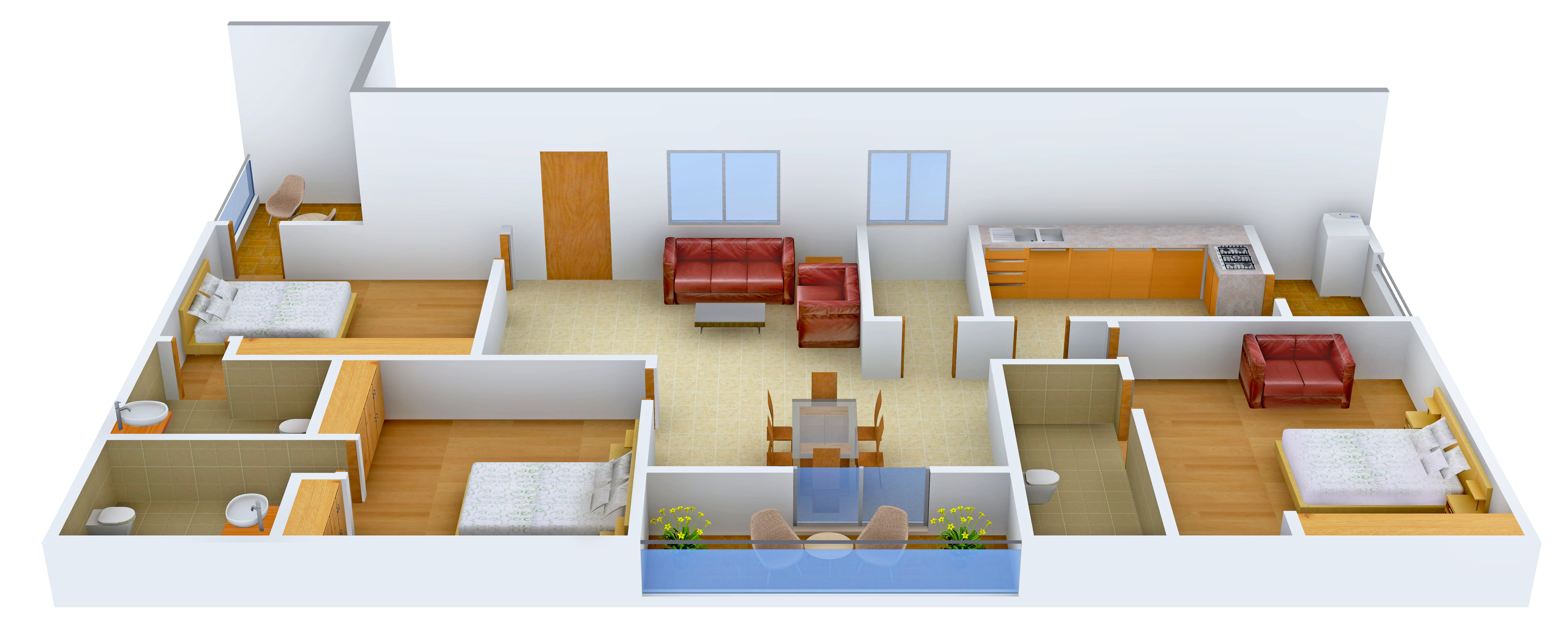 3DFloorPlan of Pavan Meadows
