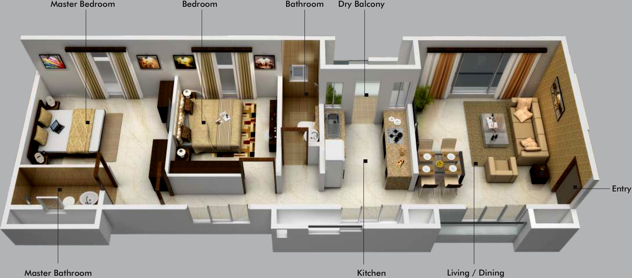 3DFloorPlan of Aditya Comfort Zone Nest
