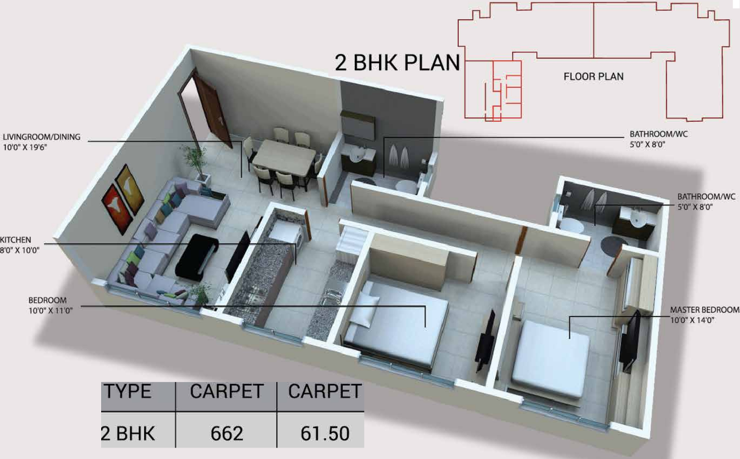3DFloorPlan of Skyline Viha
