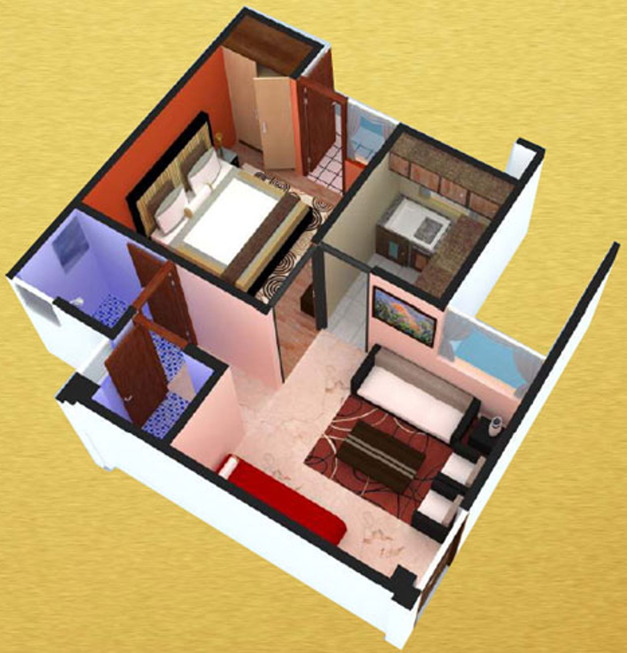3DFloorPlan of UPAVP Gulmohar Enclave