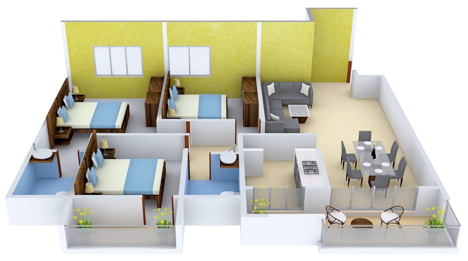 3DFloorPlan of Suraksha Landmark