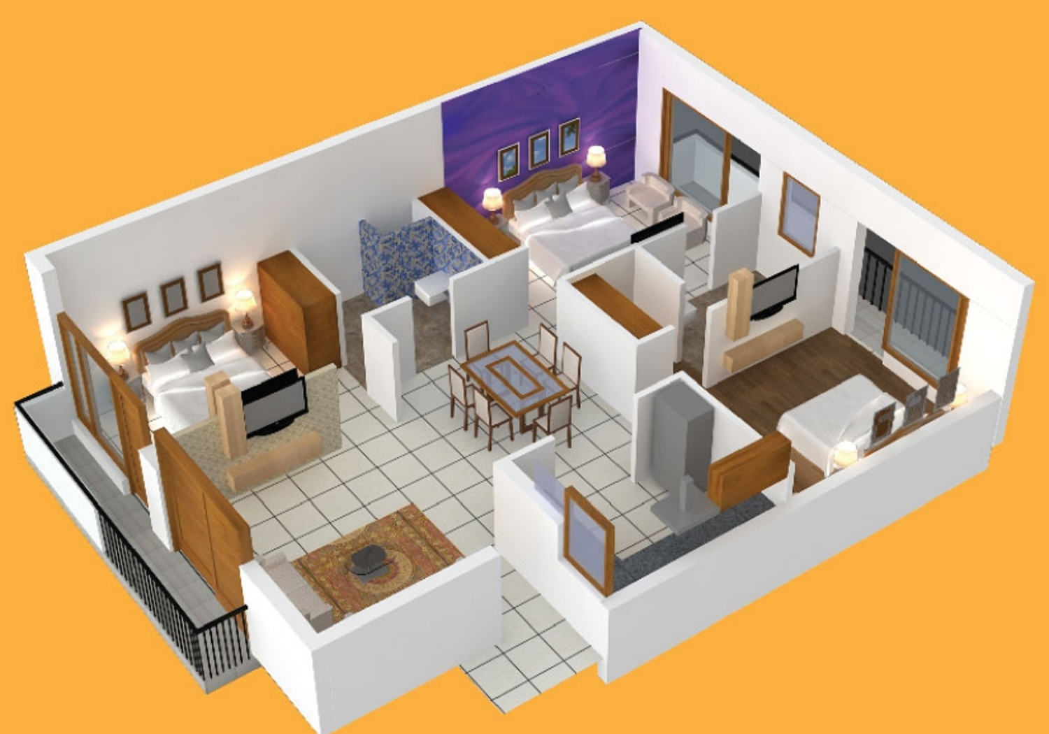 3DFloorPlan of Primary Dream Homes