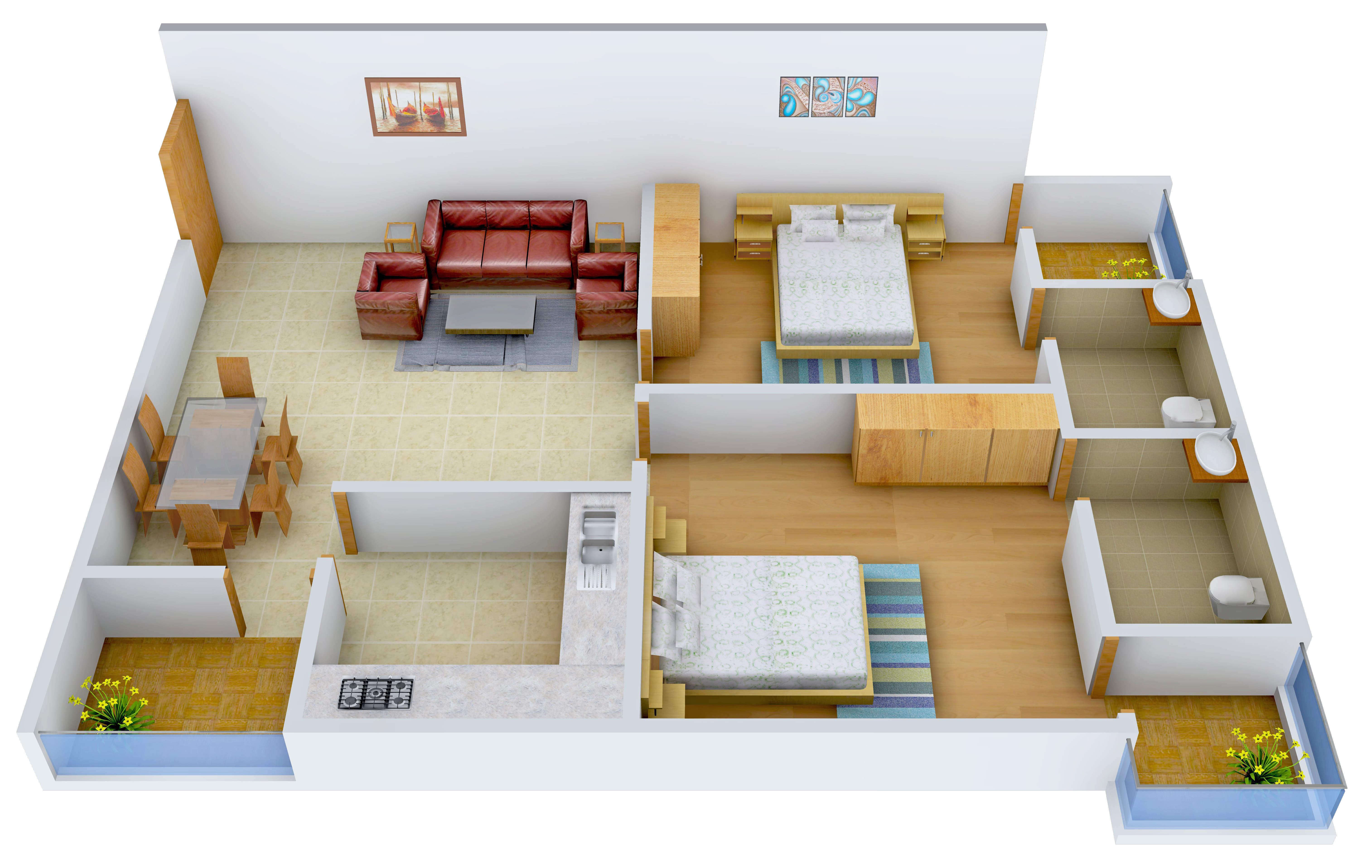 3DFloorPlan of Apple Homes Anand Residency