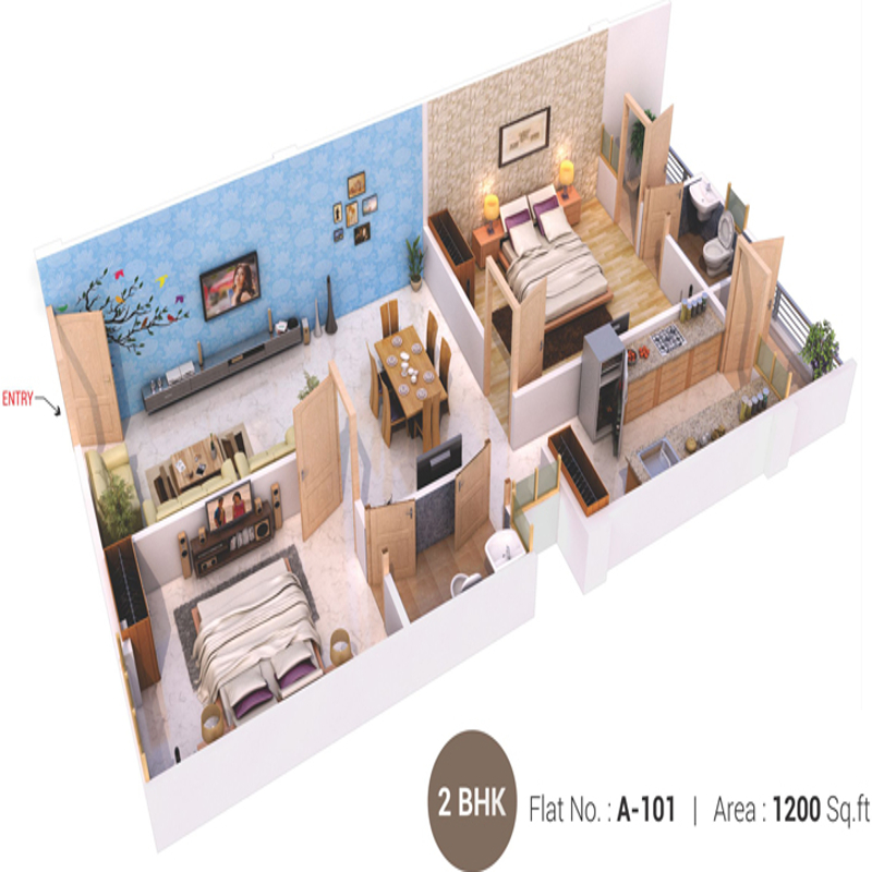3DFloorPlan of Aradhana Bhavyaa Glory