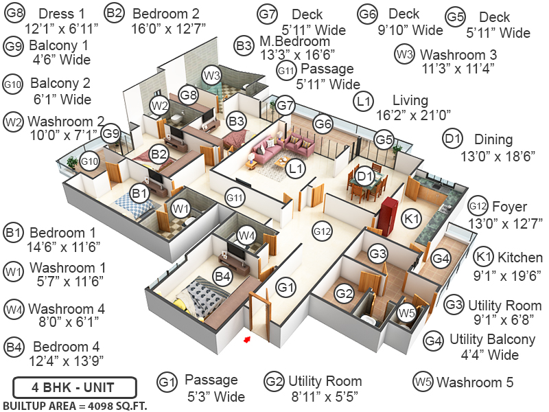 3DFloorPlan of DLF The Belaire