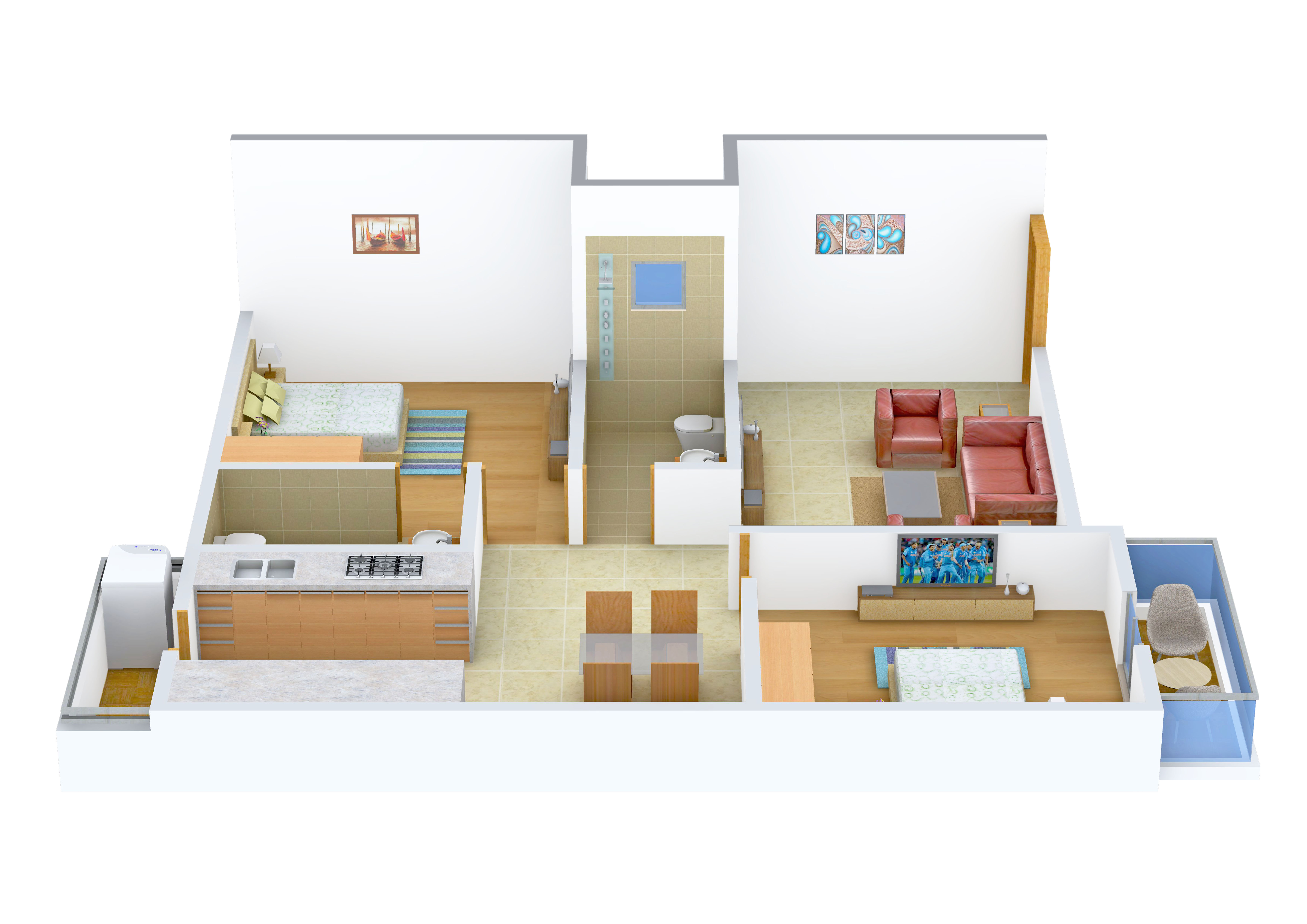 3DFloorPlan of Blue Sunshine