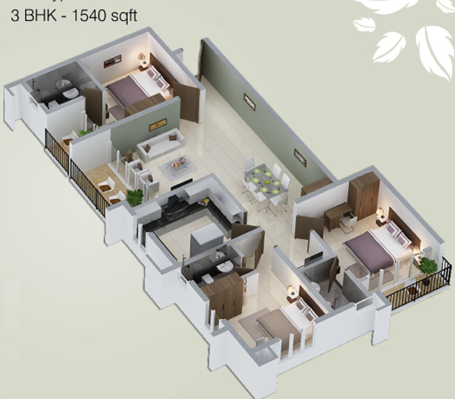3DFloorPlan of ABAD Golden Oak