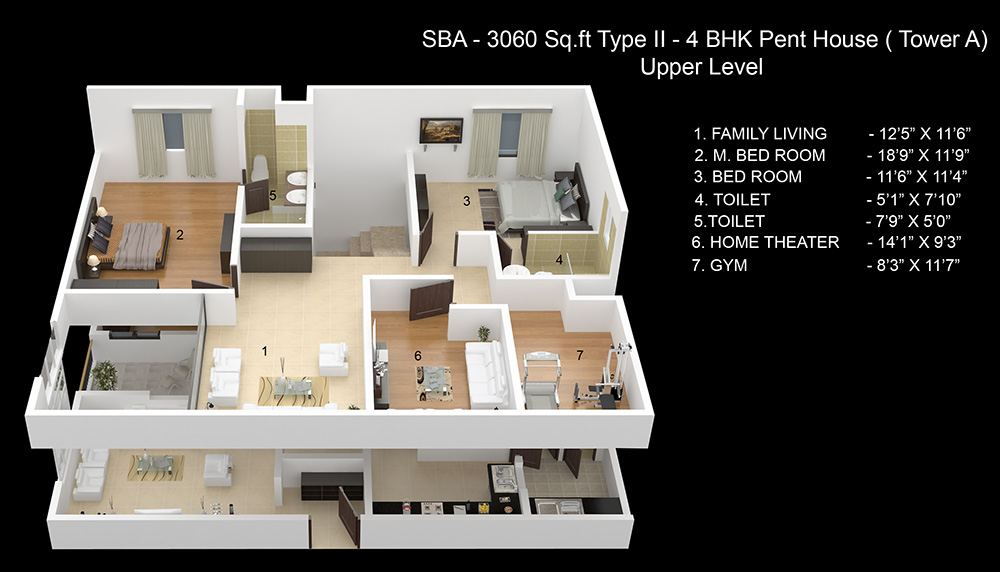 Upper Level Penthouse Plan