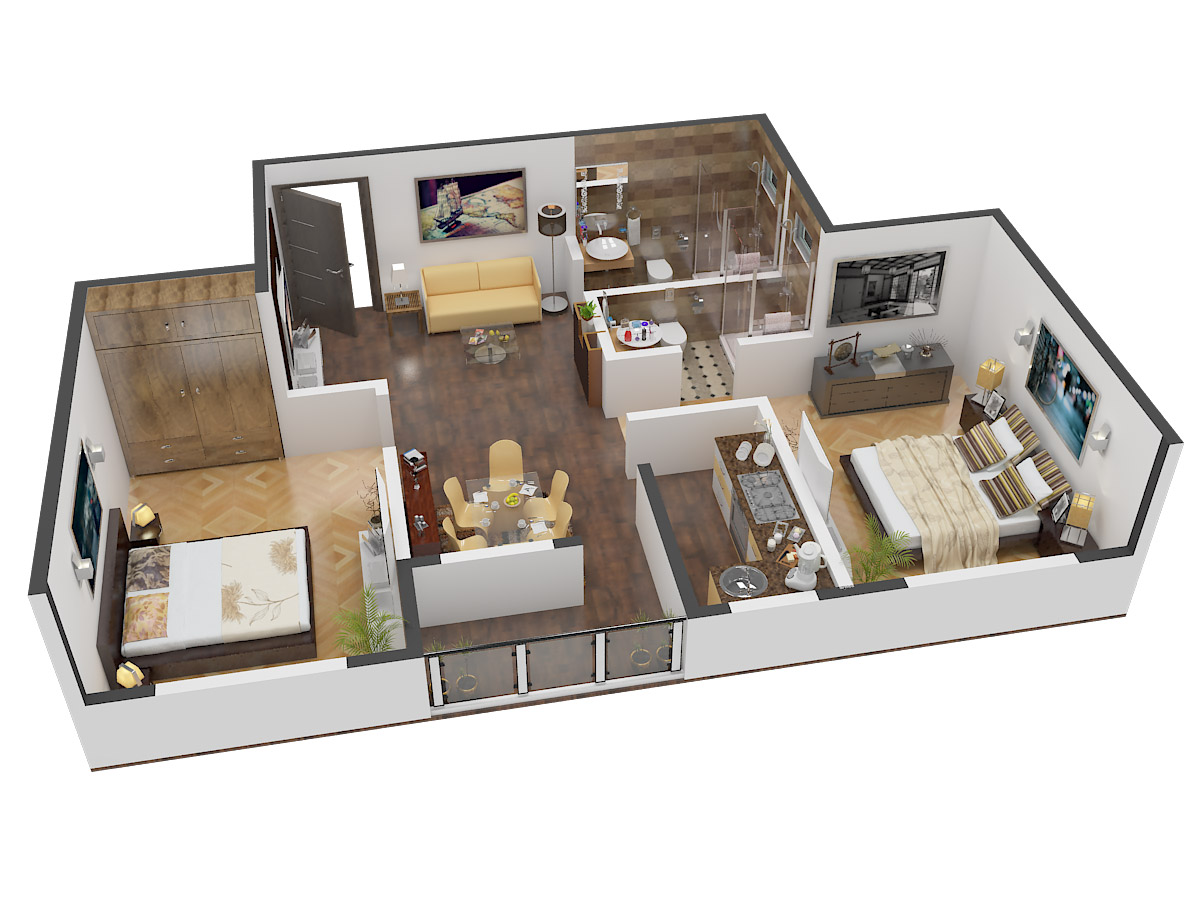 3DFloorPlan of Loharuka Green Enclave