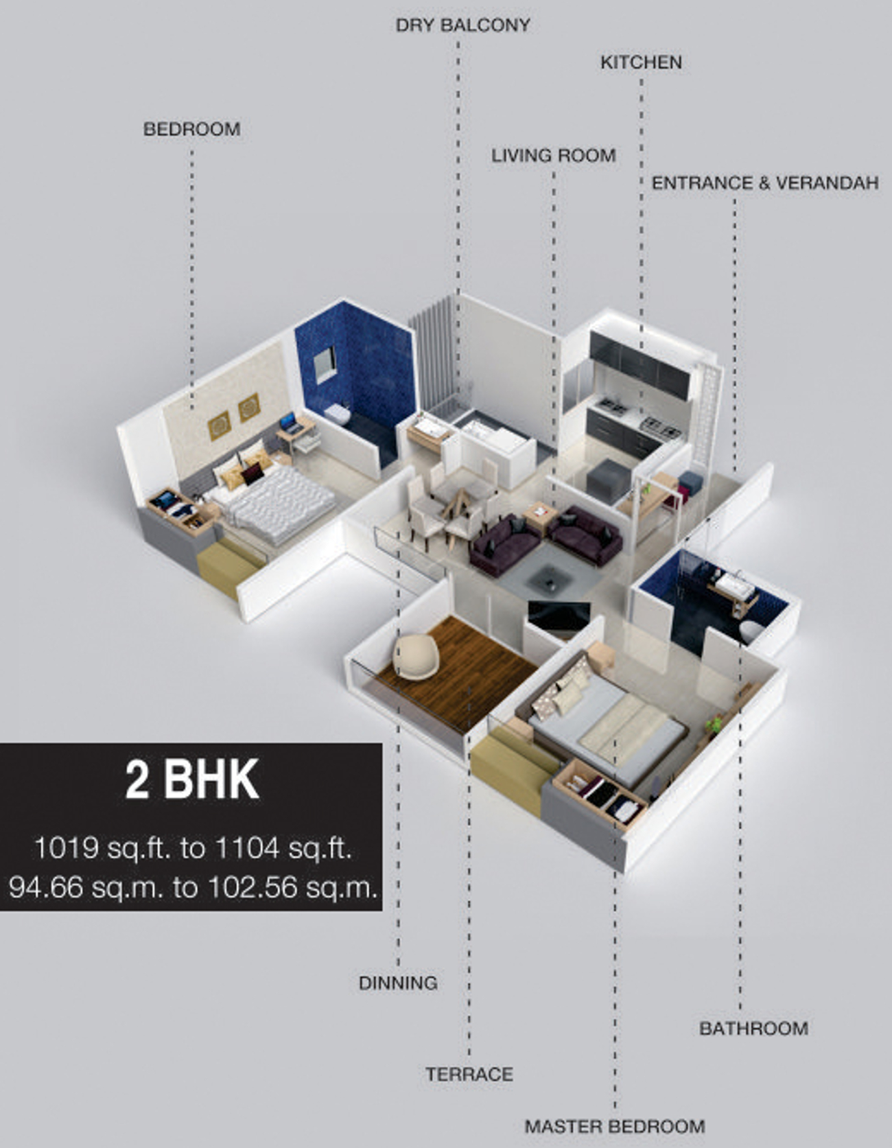 3DFloorPlan of F5 Mount Unique
