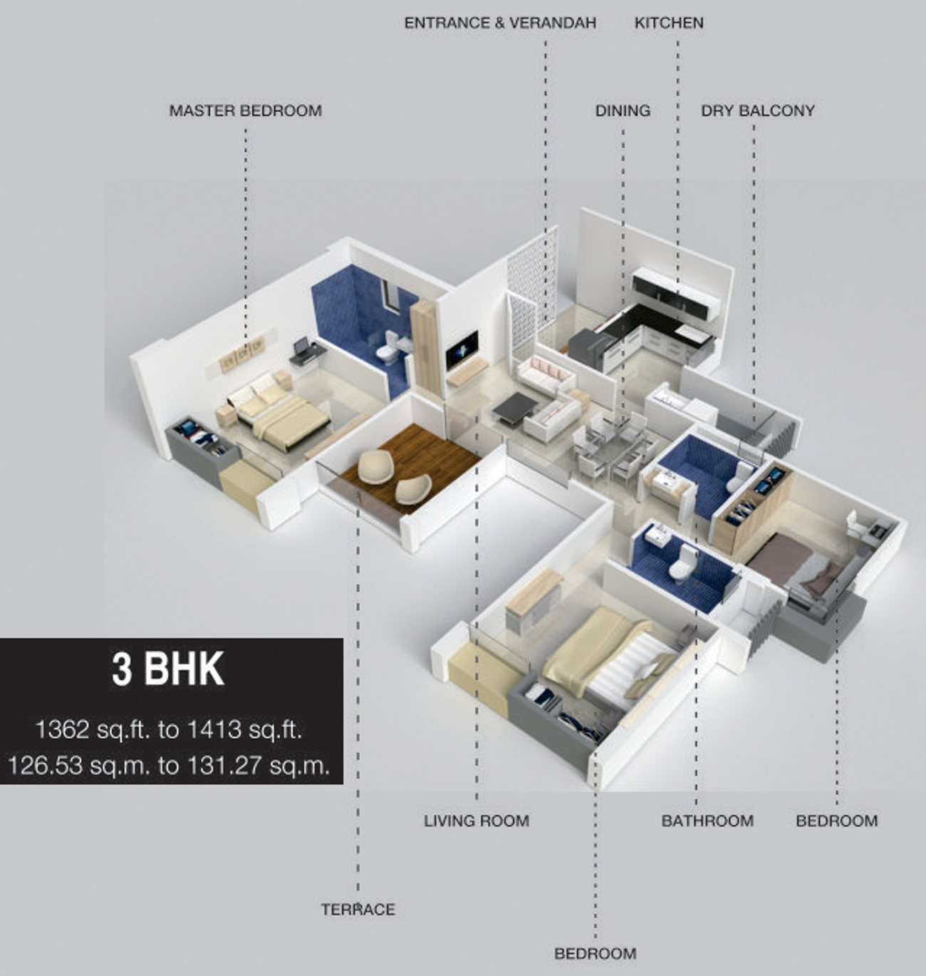 3DFloorPlan of F5 Mount Unique