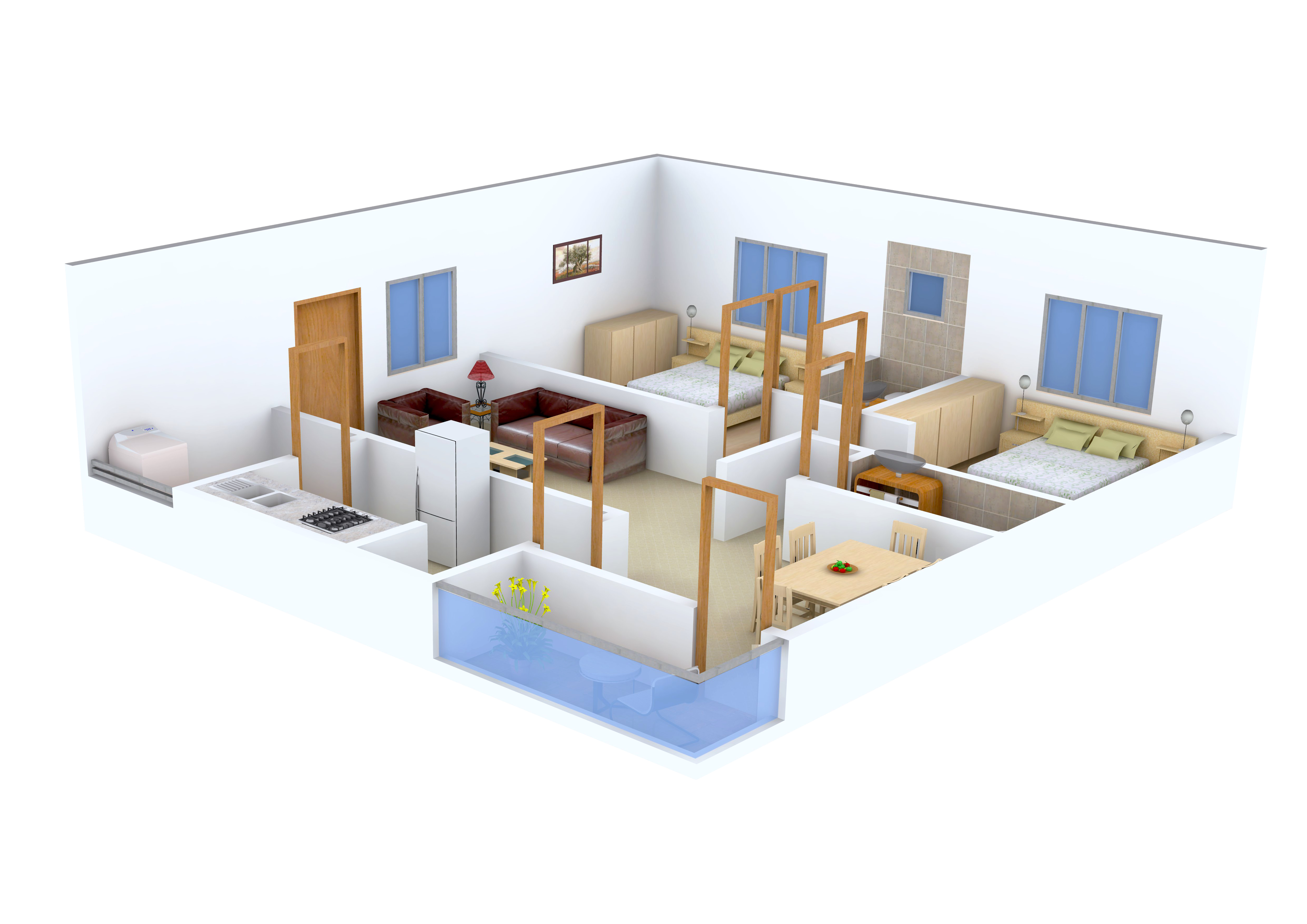 3DFloorPlan of Siri Sampada Sai Greenz