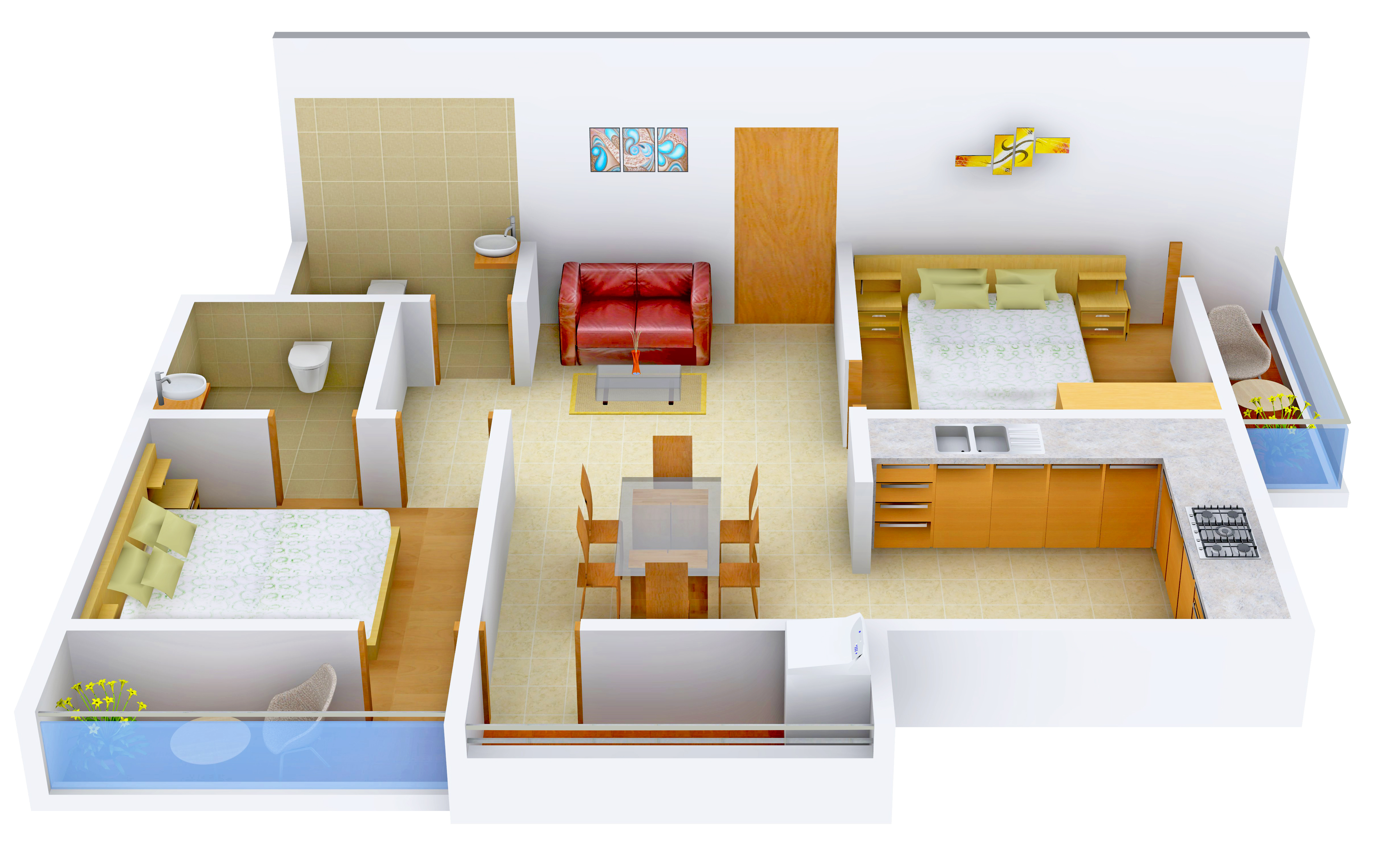 3DFloorPlan of Surath Raj Serenity