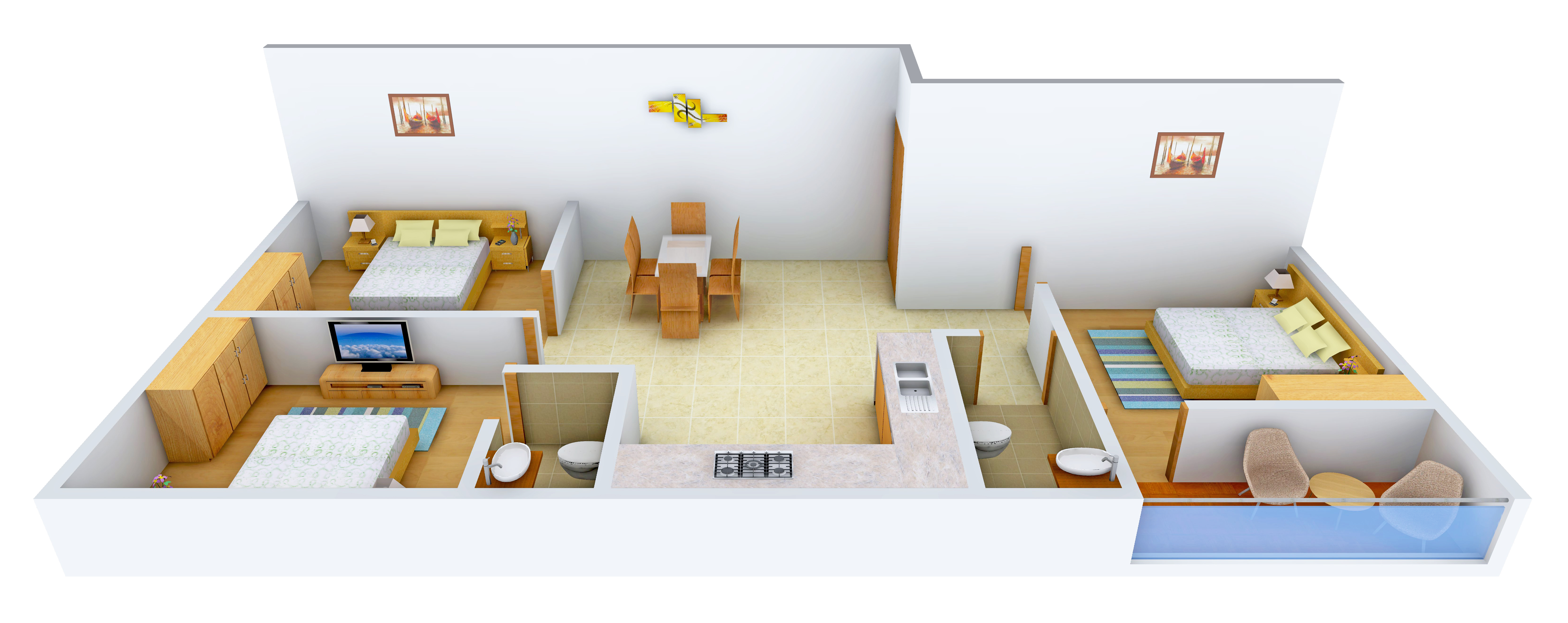 3DFloorPlan of Peess Con IndiaReality Pvt Ltd 99 Bansdroni