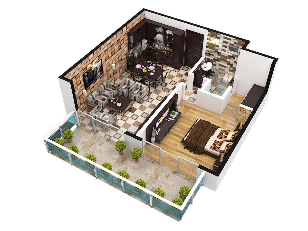 3DFloorPlan of Central The Room II