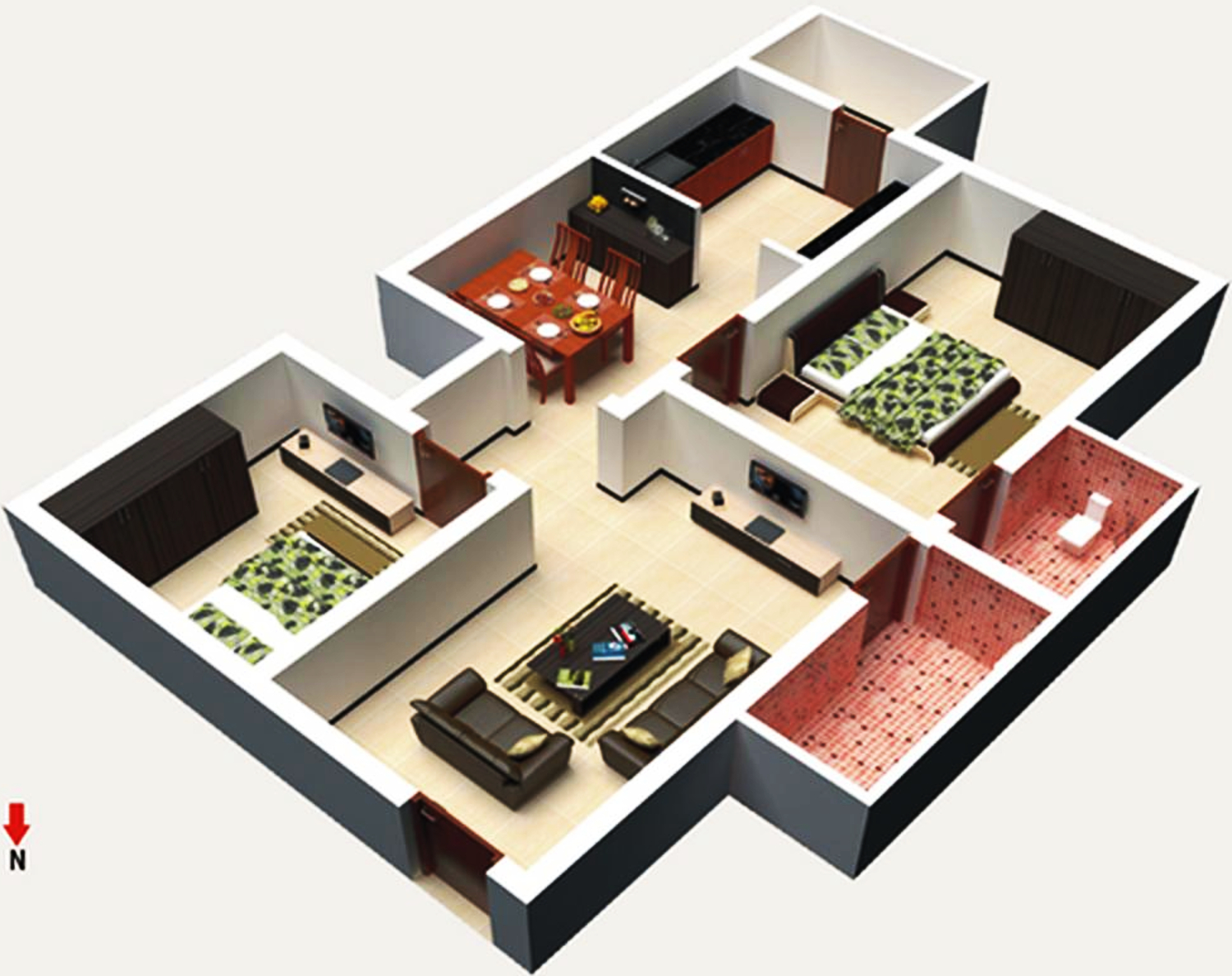 3DFloorPlan of Cheran Dhivyam
