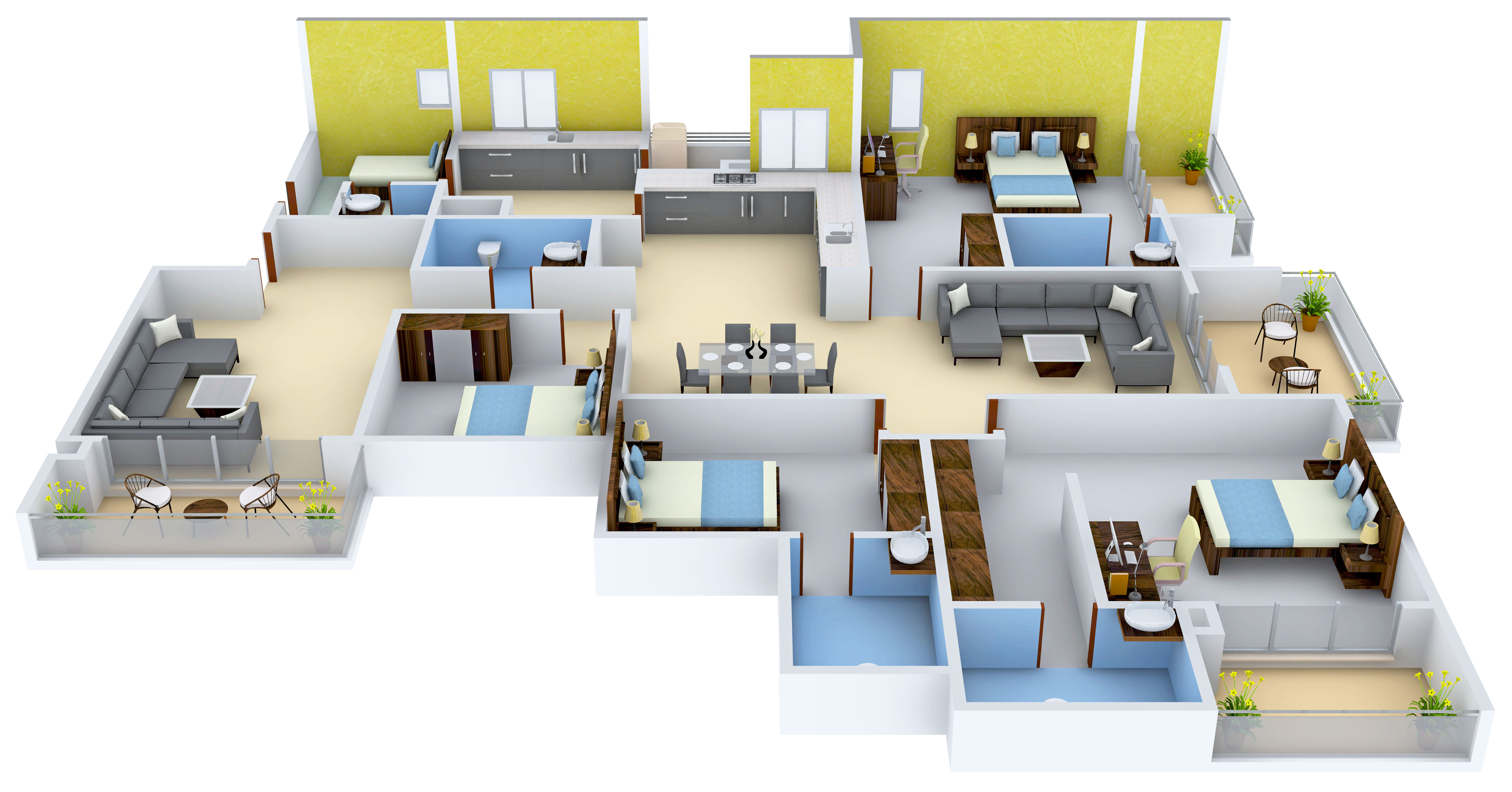 3DFloorPlan of Vajram Tiara