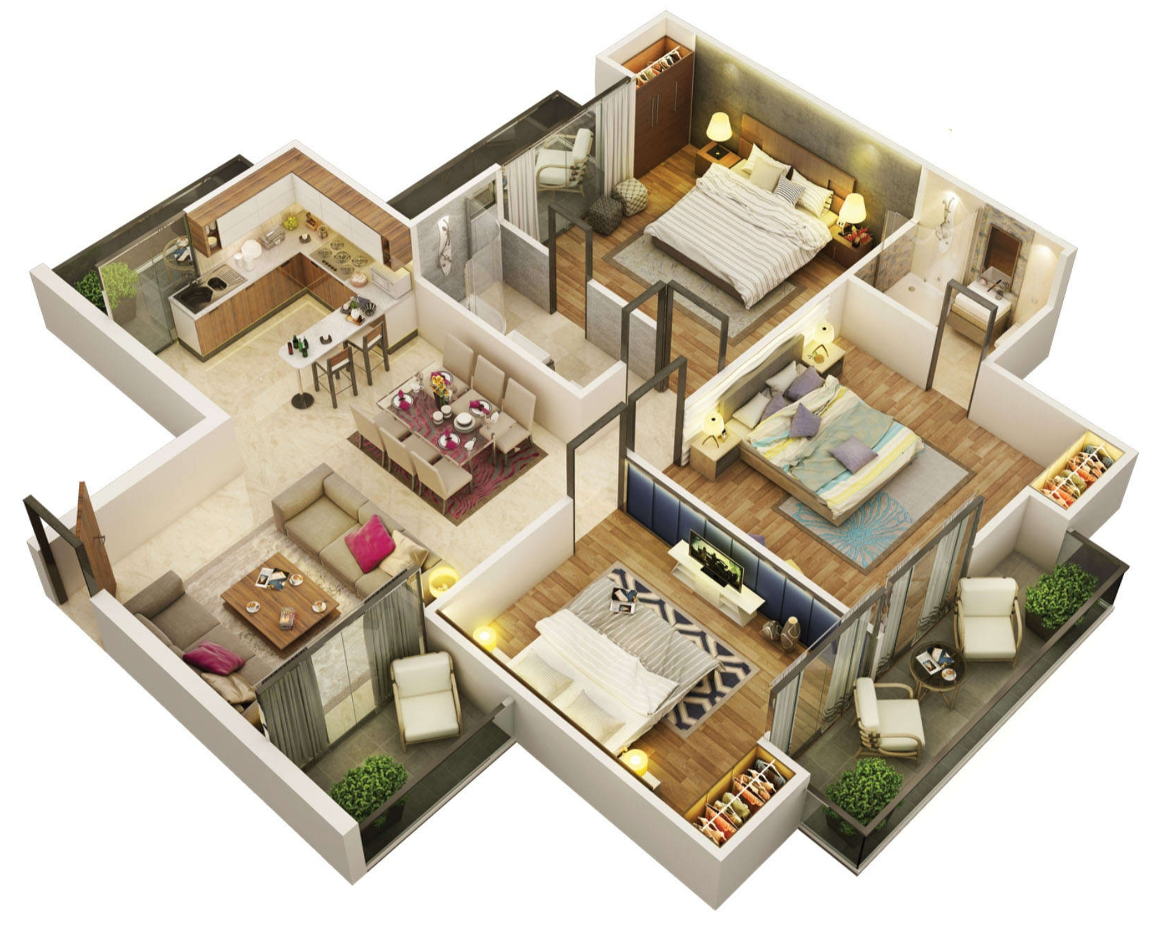 3DFloorPlan of The Antriksh The Golf Address
