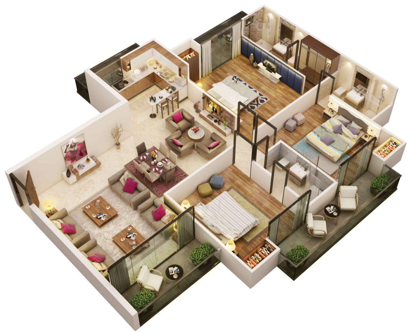 3DFloorPlan of The Antriksh The Golf Address