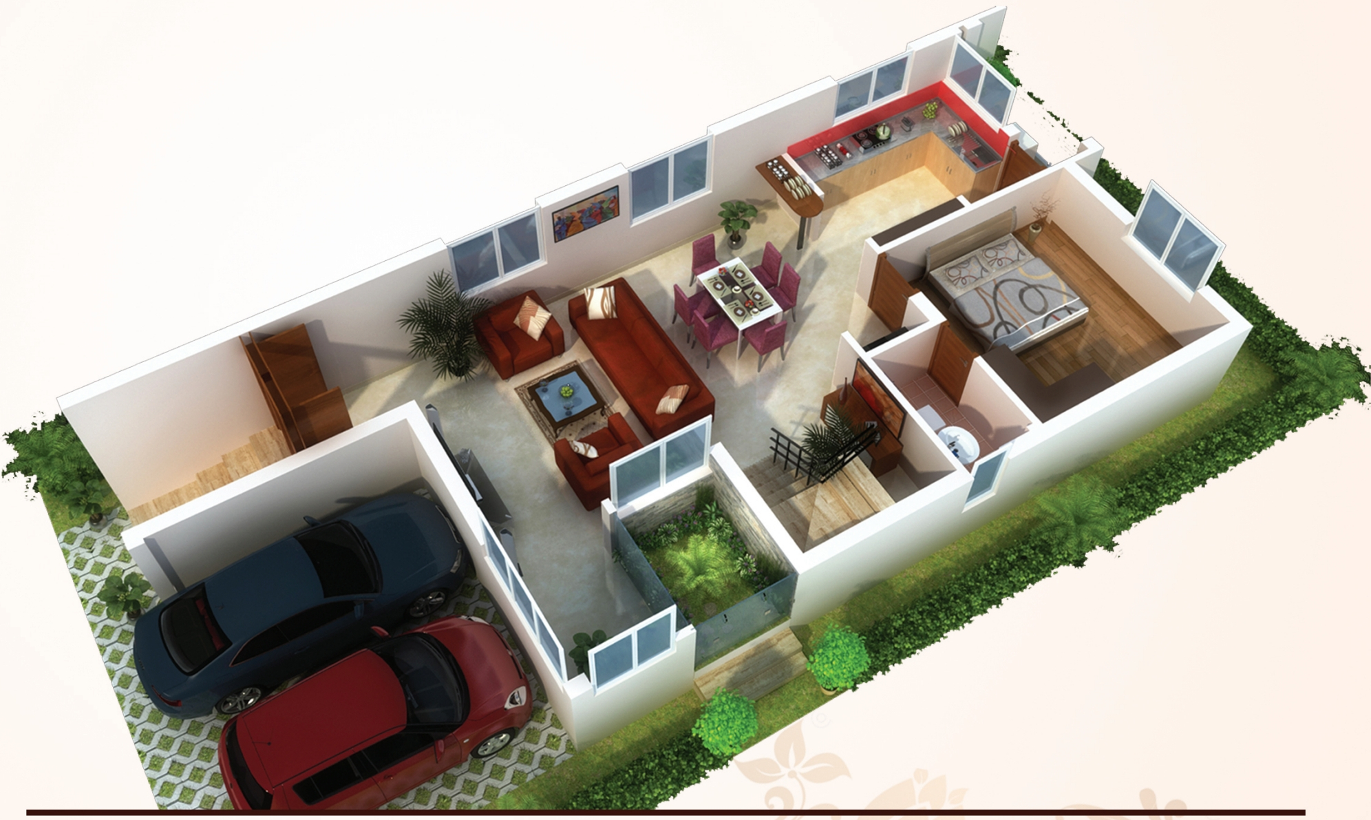 3DFloorPlan of TVD Construction Sukrithi Villa