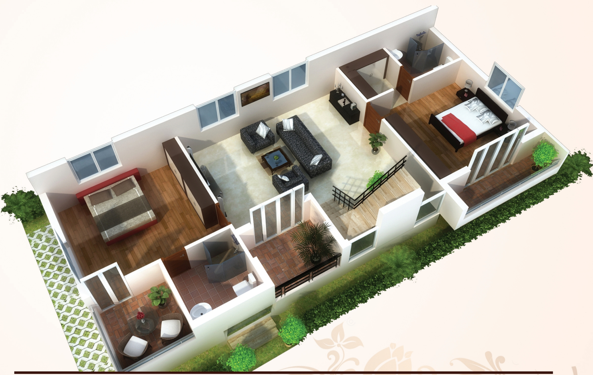 3DFloorPlan of TVD Construction Sukrithi Villa
