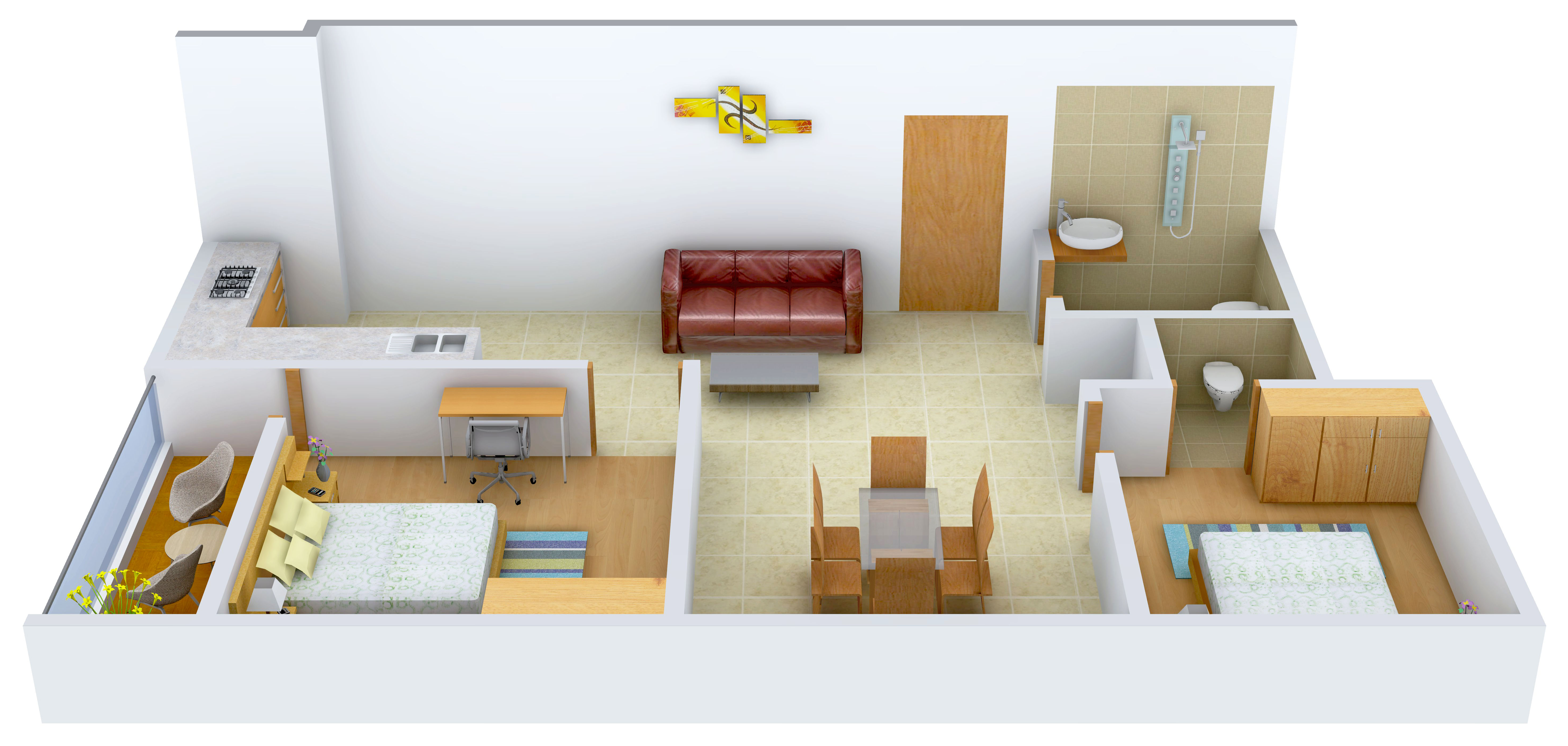 3DFloorPlan of Ruby Neel Deganta