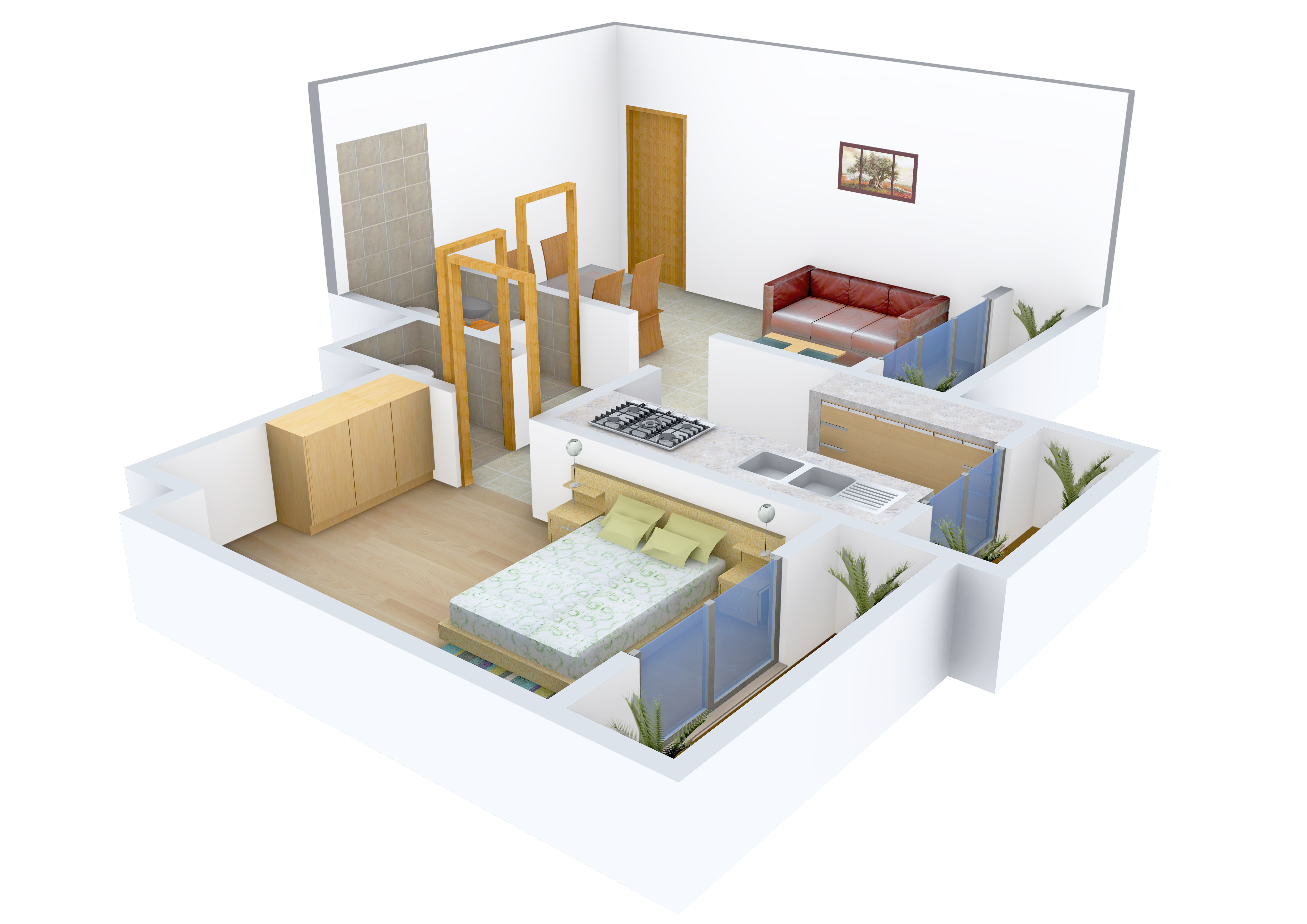 3DFloorPlan of Gopal Krishna Heights