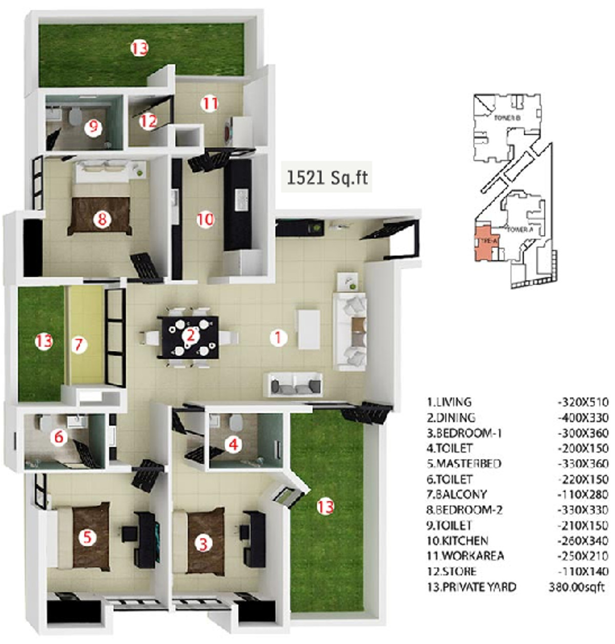 3DFloorPlan of PVS Emerald