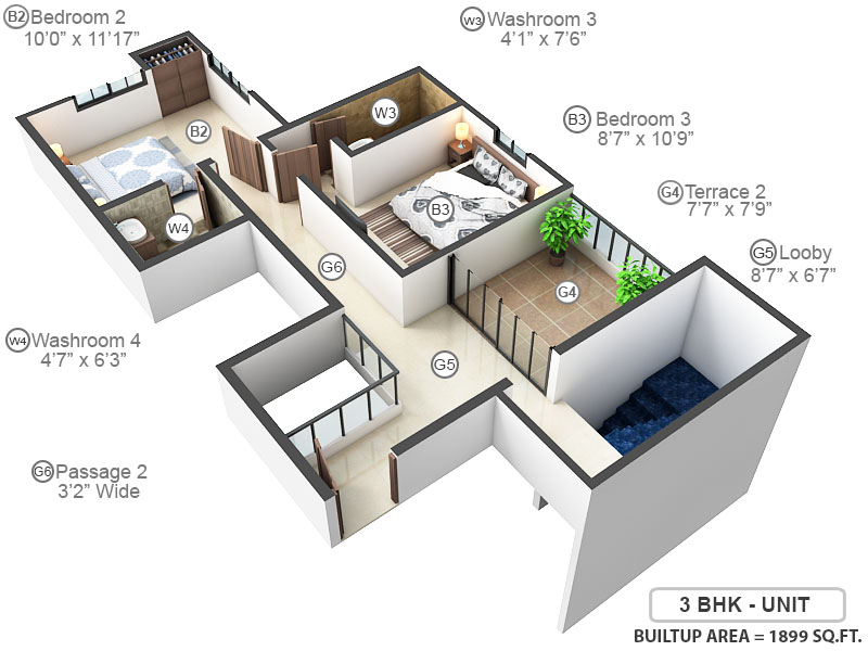 Upper Level Duplex Plan
