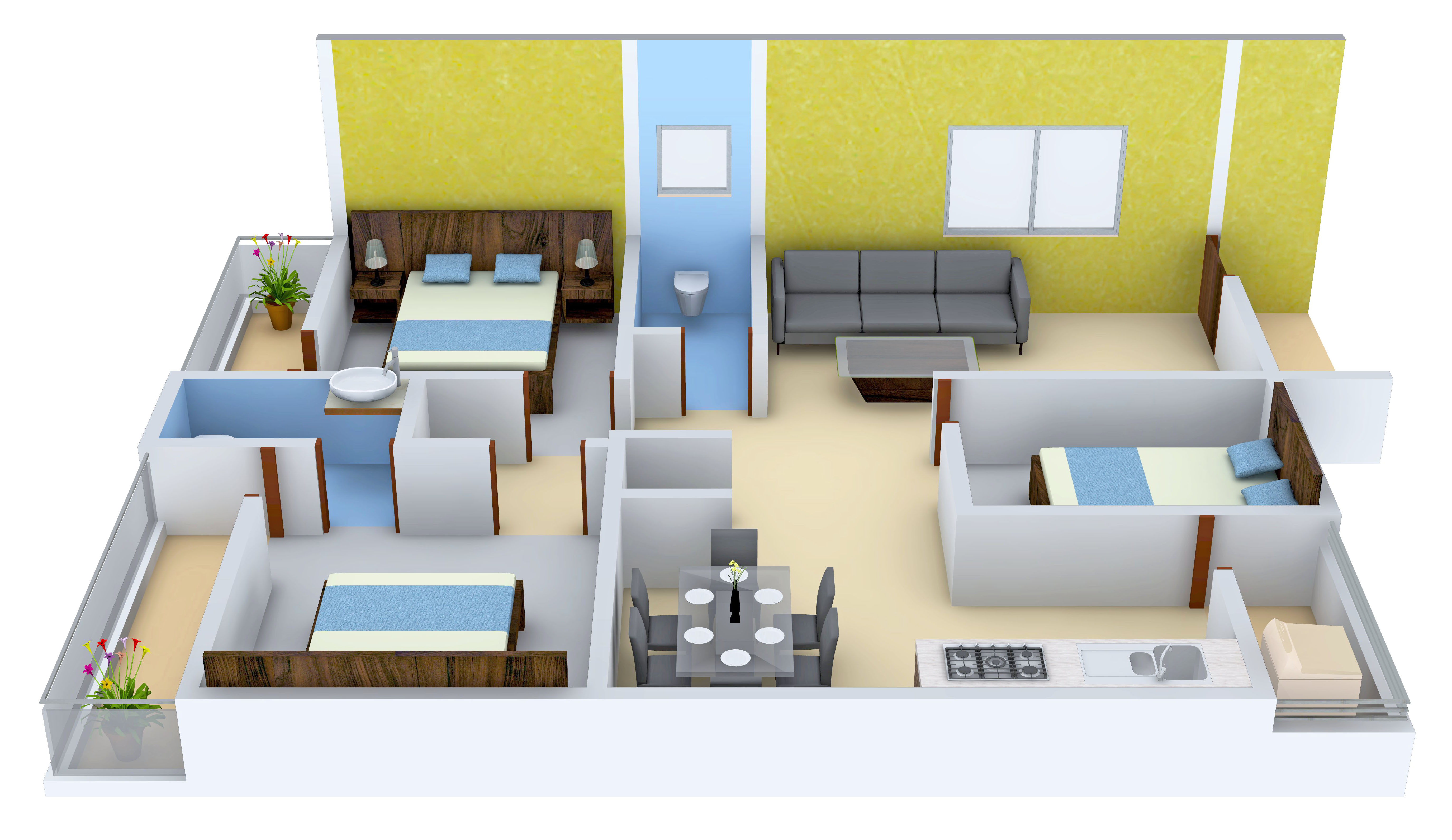 3DFloorPlan of Vaastu Hill View III